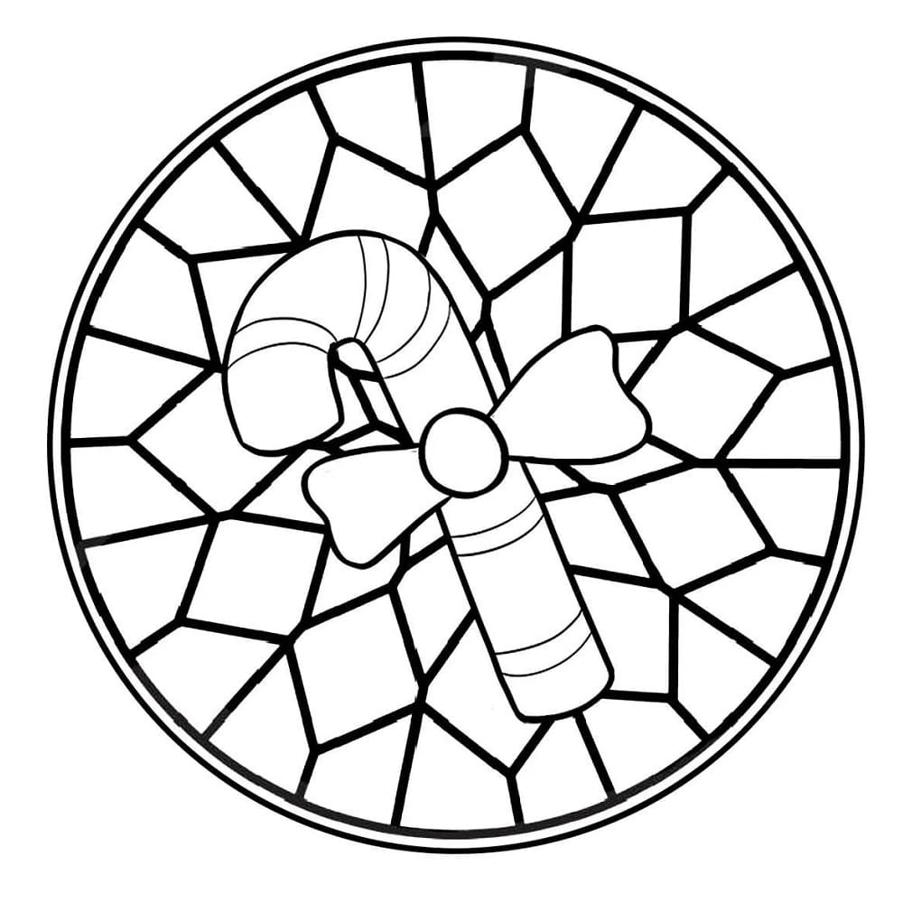 Stained Glass Printable Coloring Pages Christmas