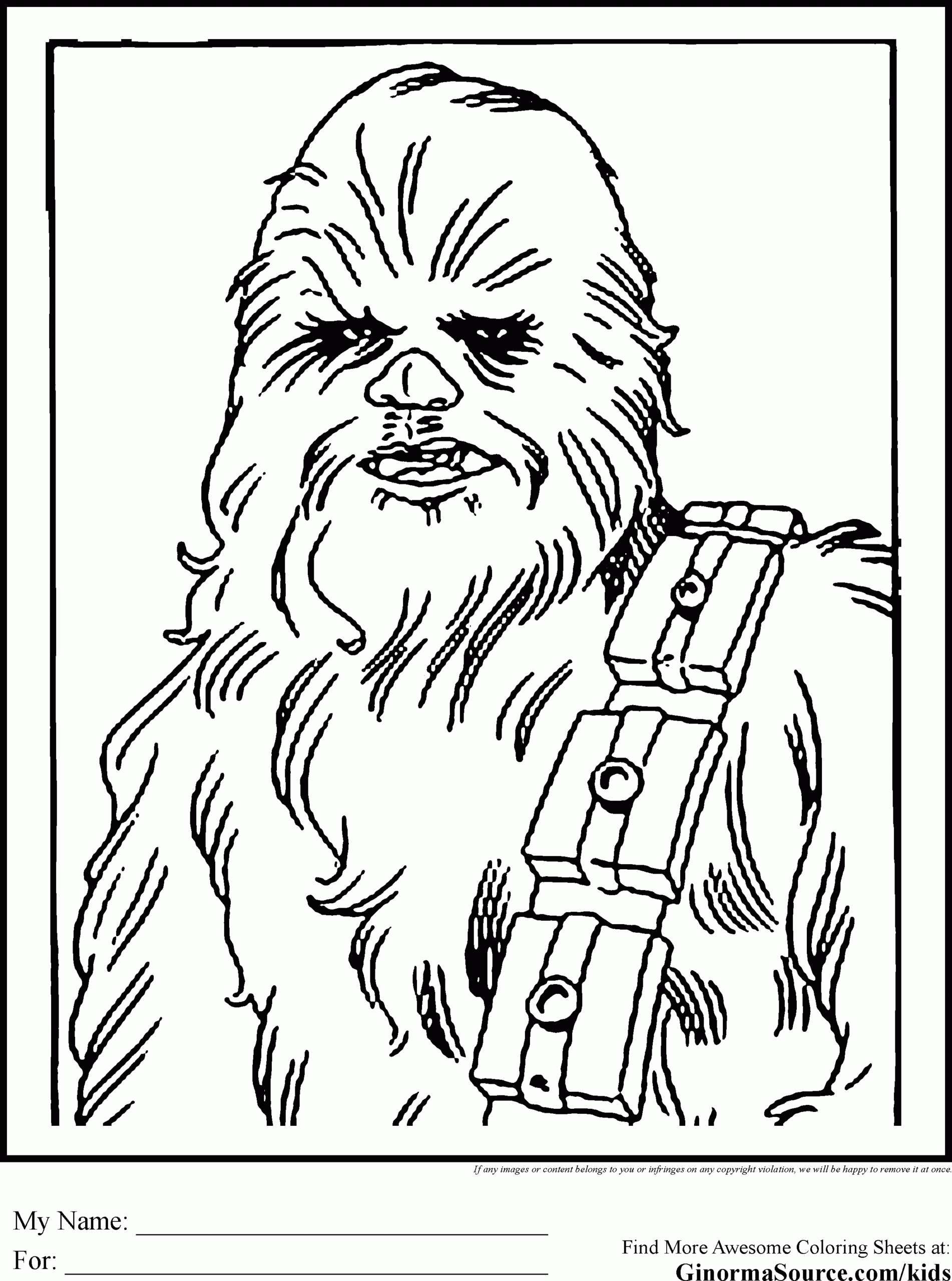 Star Wars Colouring Pages Chewbacca Wookie Star Wars Coloring Book Star Wars Colors Star