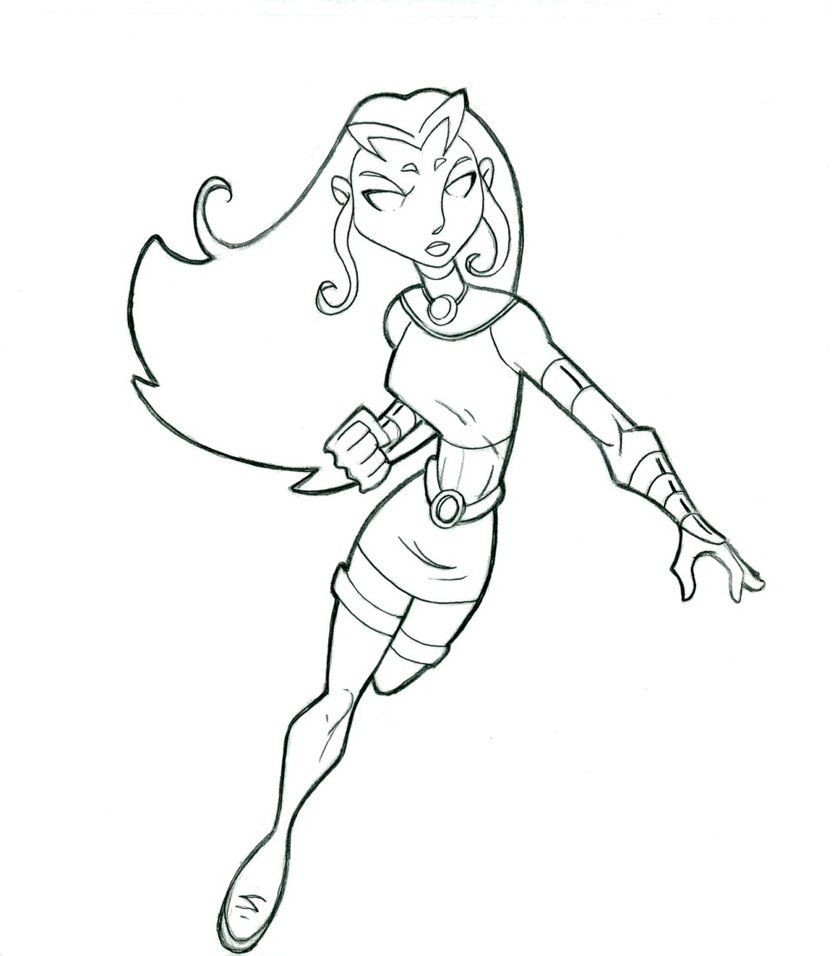 Starfire Teen Titans Go Coloring Pages Coloring Home