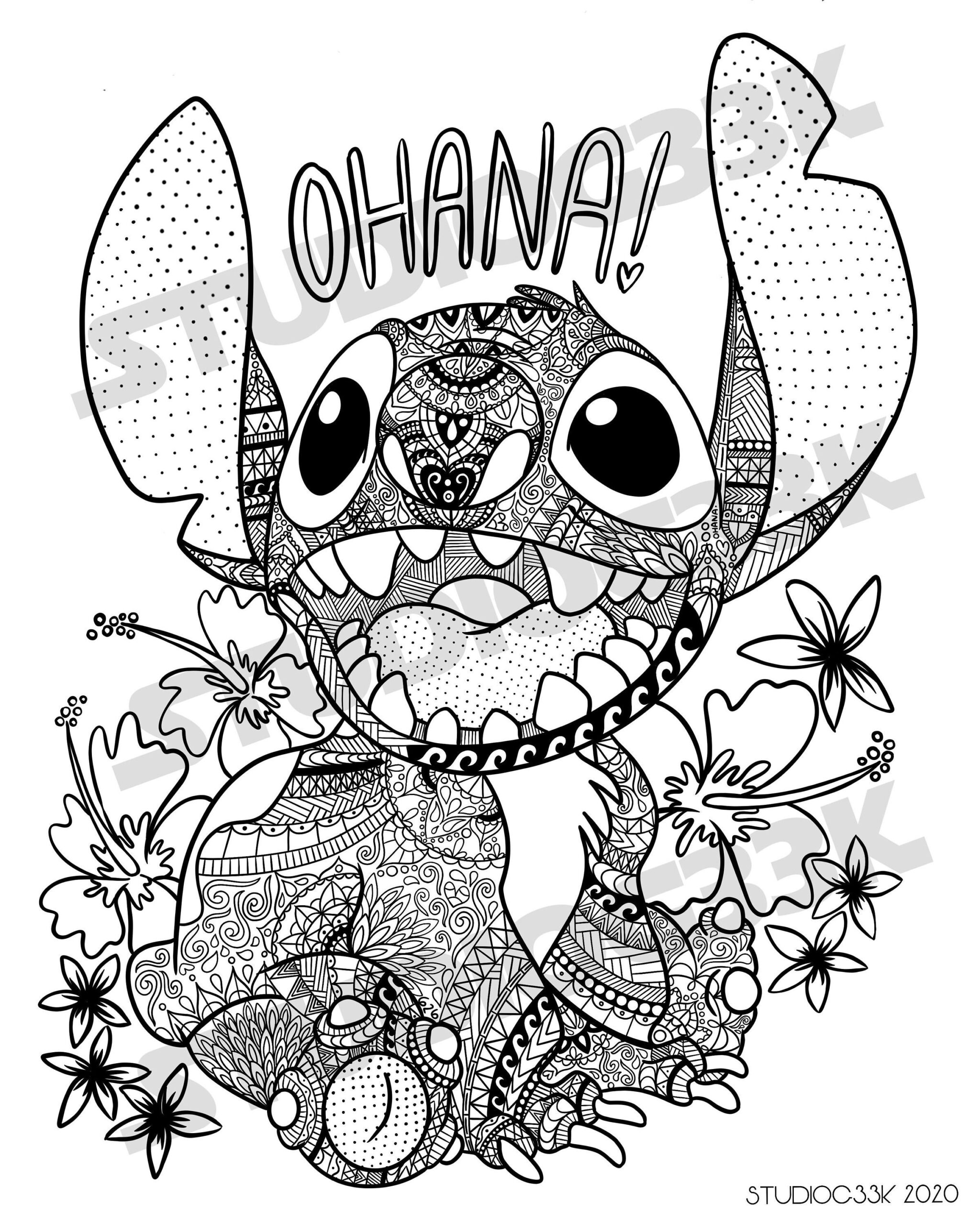 Stitch Coloring Pages Ohana Best For A Hula Of A Good Time
