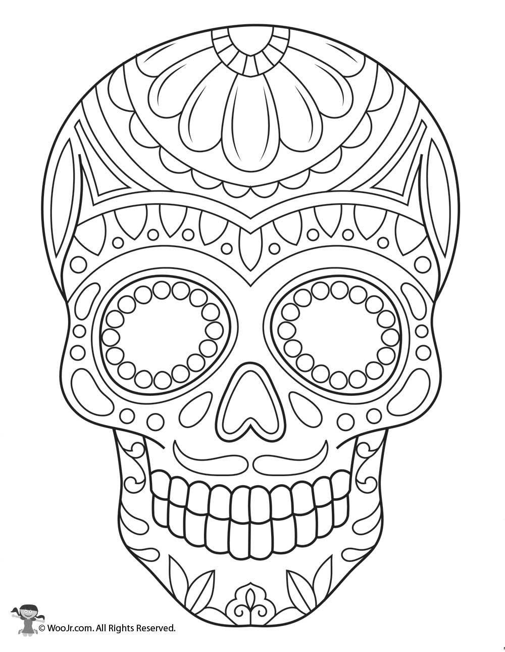Sugar Skull Coloring Page Woo Jr Kids Activities Skull Coloring Pages Sugar Skull Art