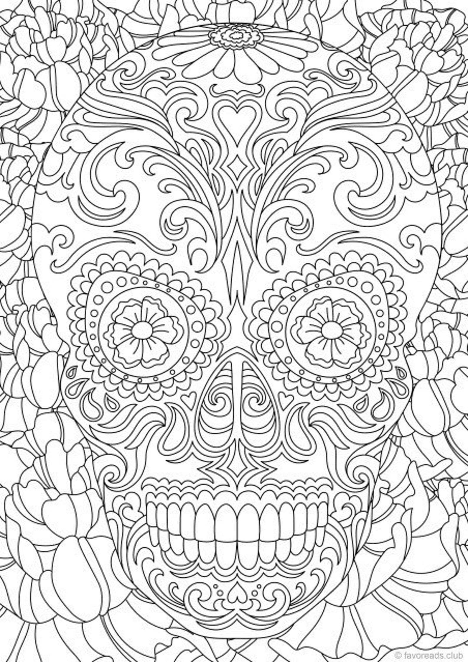 Sugar Skulls Coloring Pages