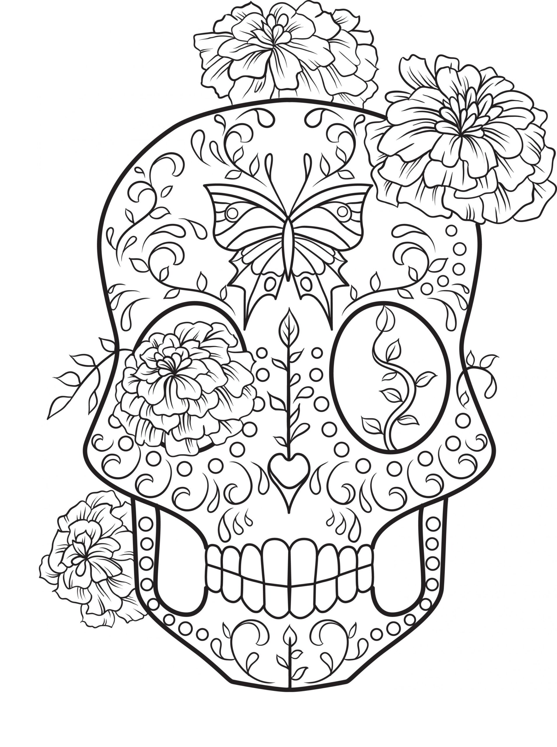 Sugar Skull Printable Coloring Pages