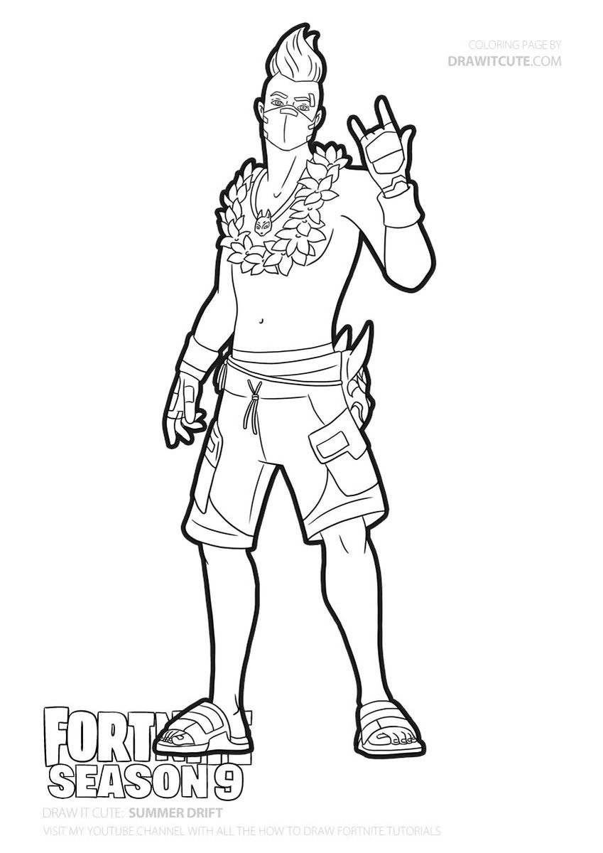 Summer Drift Fortnite Fortnitebattleroyale Coloringpages Fanart Printable Coloring Pages