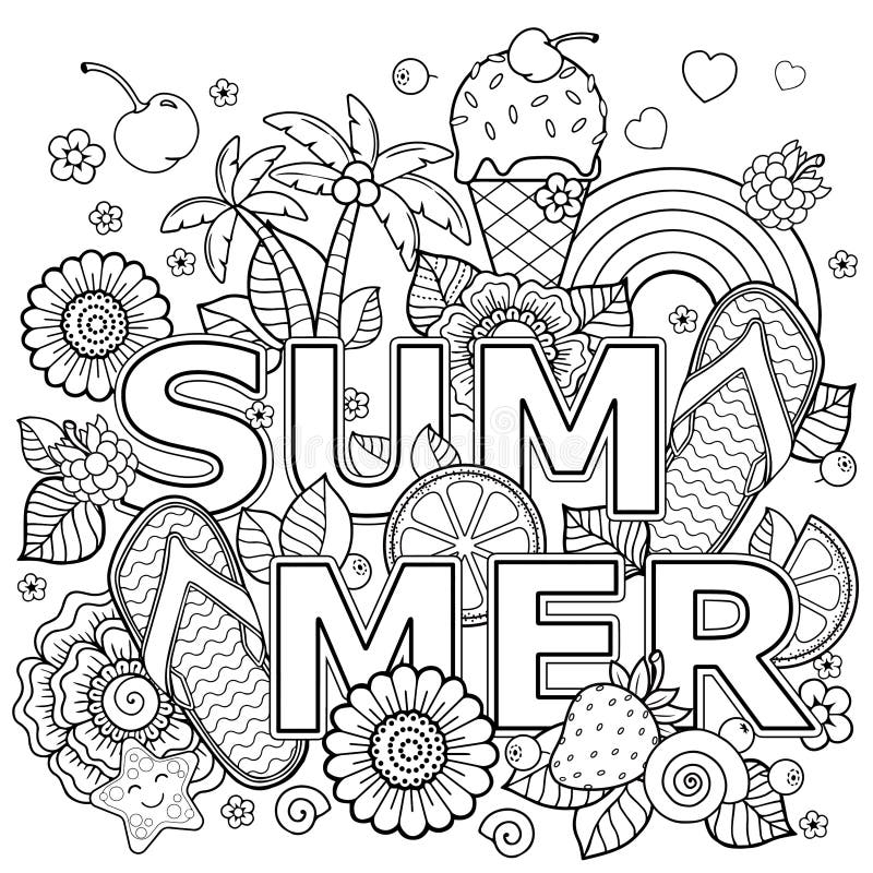Summer Fun Adult Coloring Pages Coloring Pages