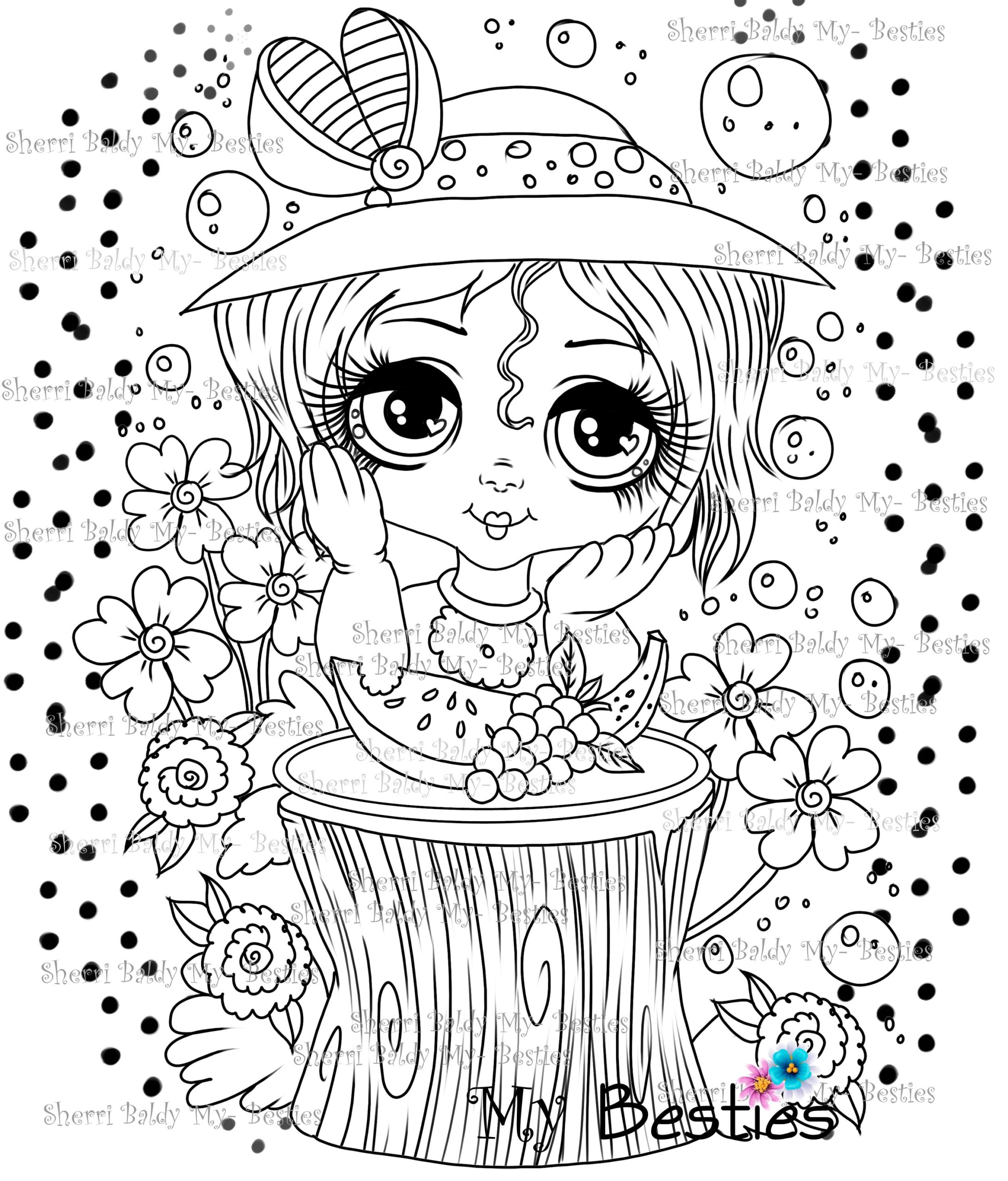 Summer FUN Bestie Doll Img25 Instant Download Sherri Baldy My Bestie Coloring Page