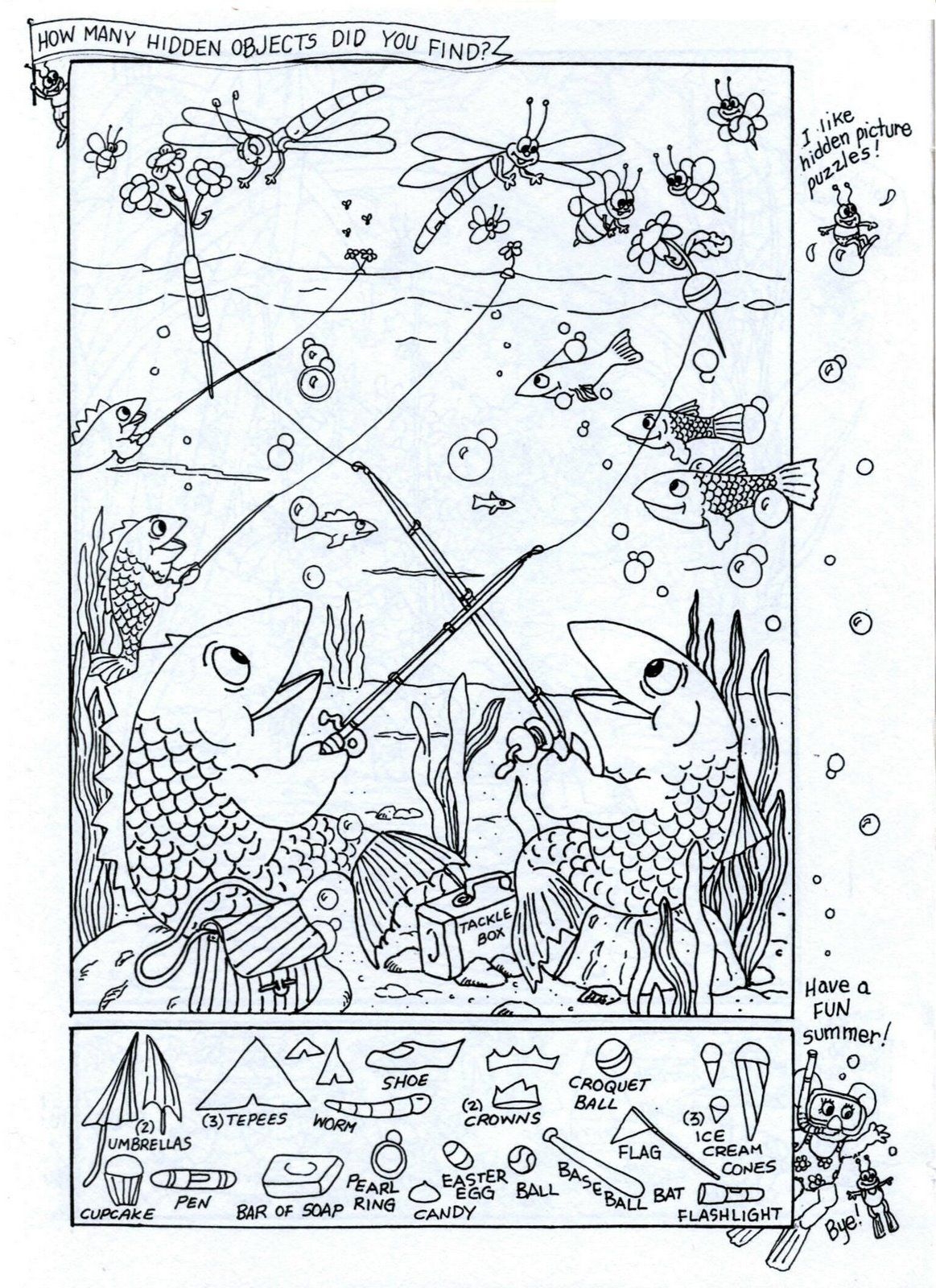 Summer Fun Hidden Picture Puzzle Coloring Page Hidden Picture Puzzles Hidden Pictures