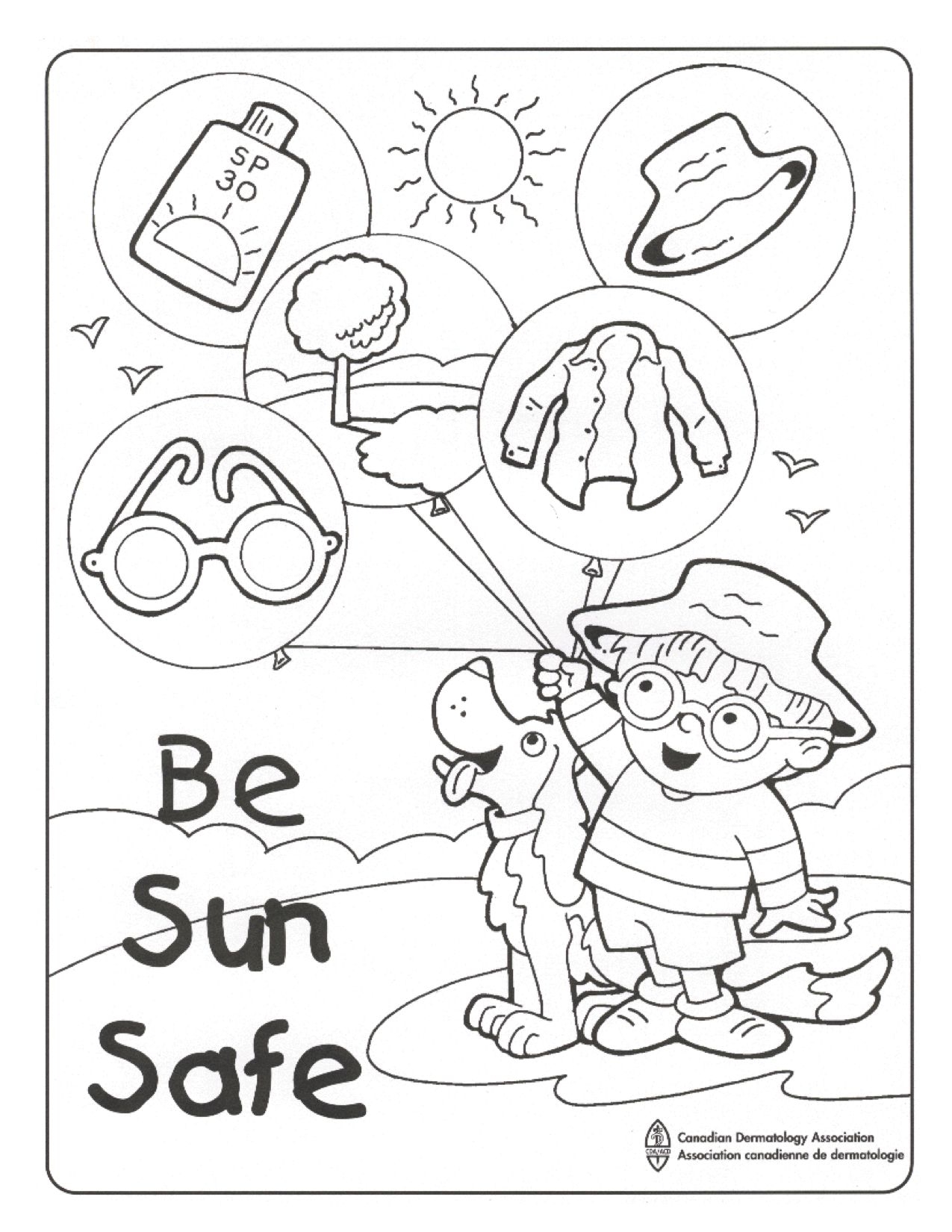Sun Safety Coloring Pages