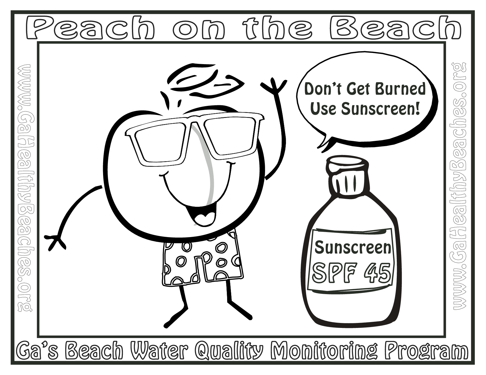 Sun Safety Coloring Page Coloring Home