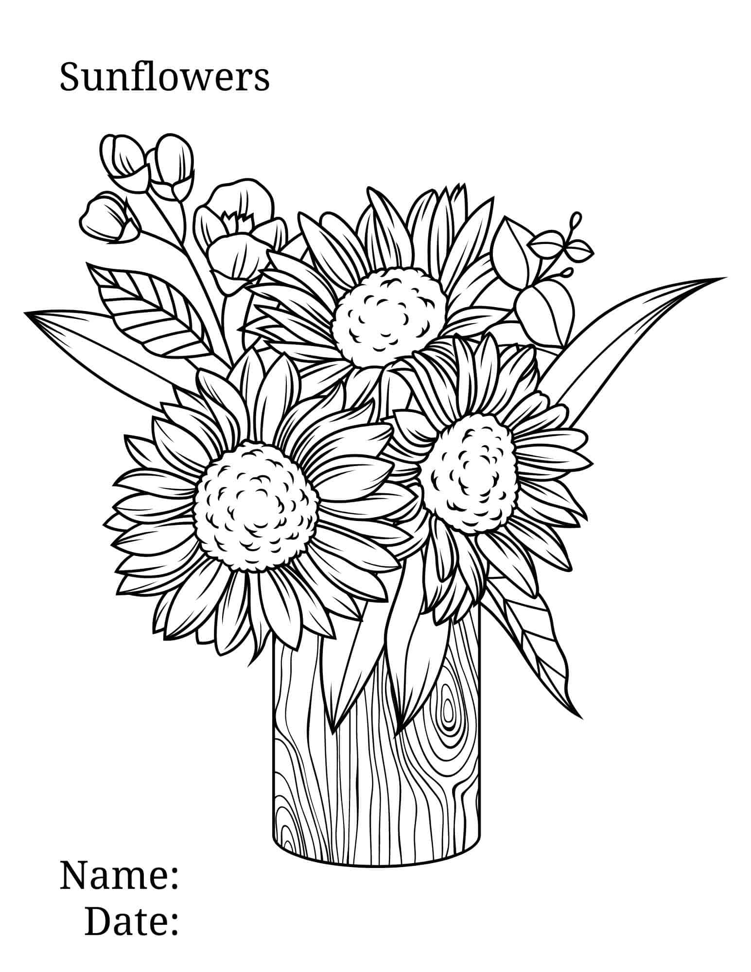Sunflower Coloring Page Brighten Your Day With Floral Fun