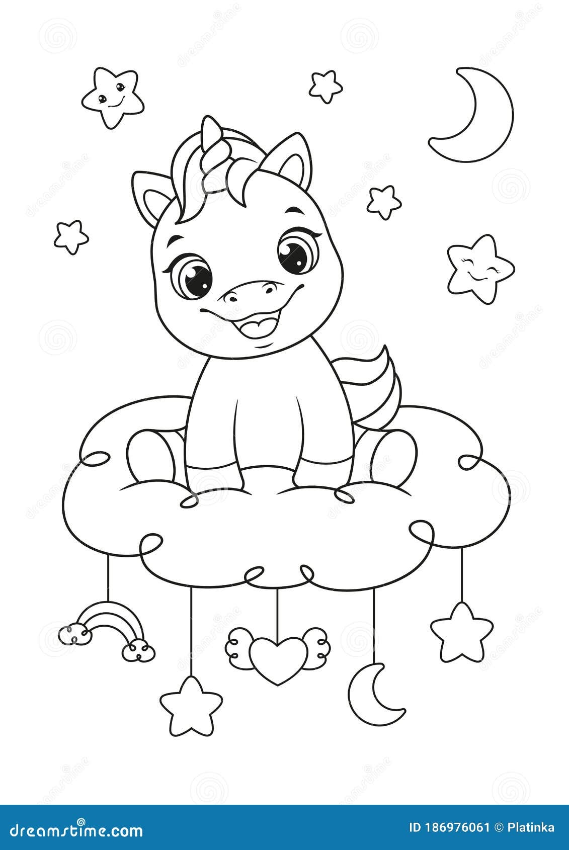 Cute Baby Unicorn Coloring Pages