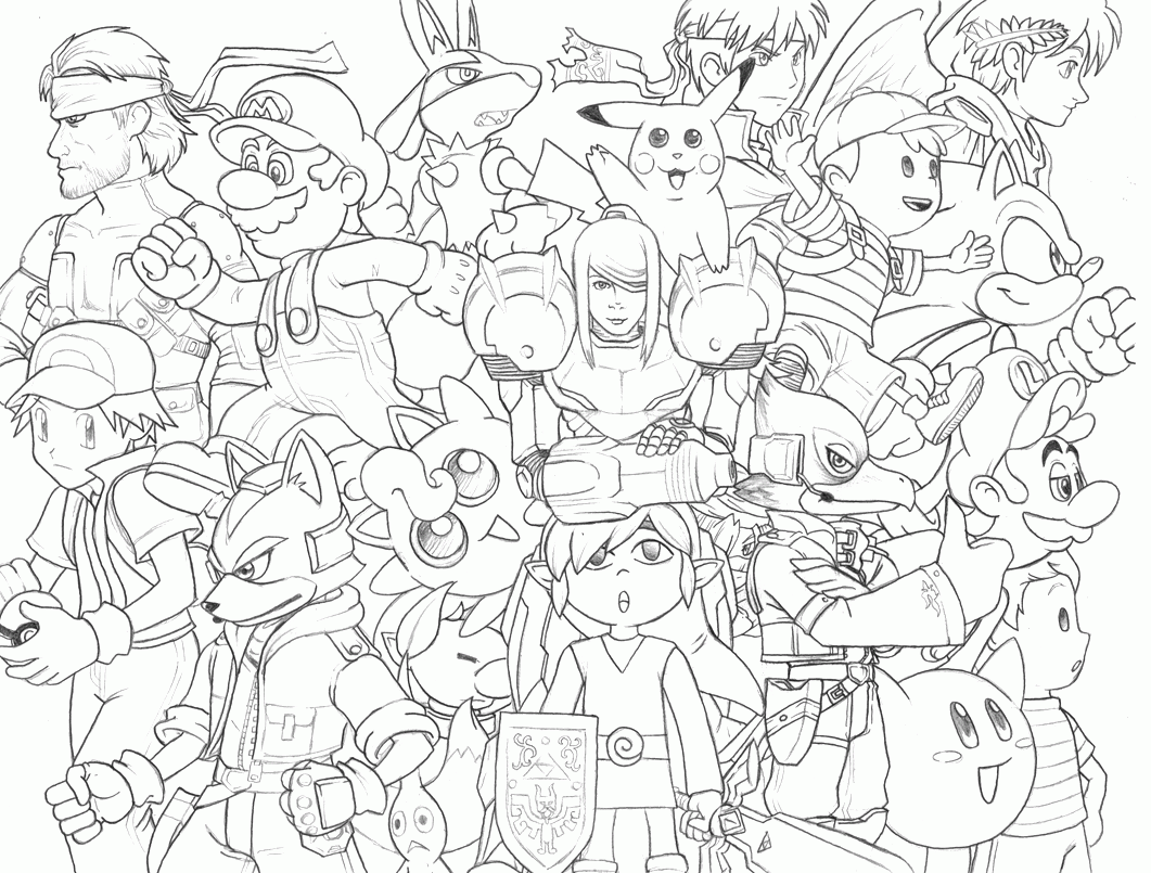 Super Smash Brothers Coloring Pages