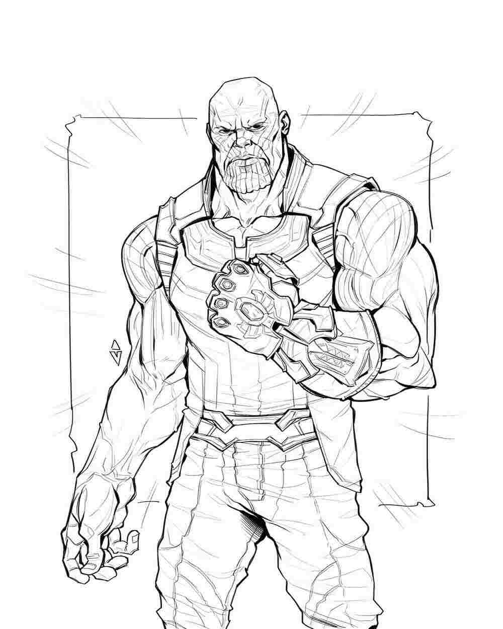 Superpower Thanos From The Avengers Infinity War Coloring Page Free Printable Coloring Pages