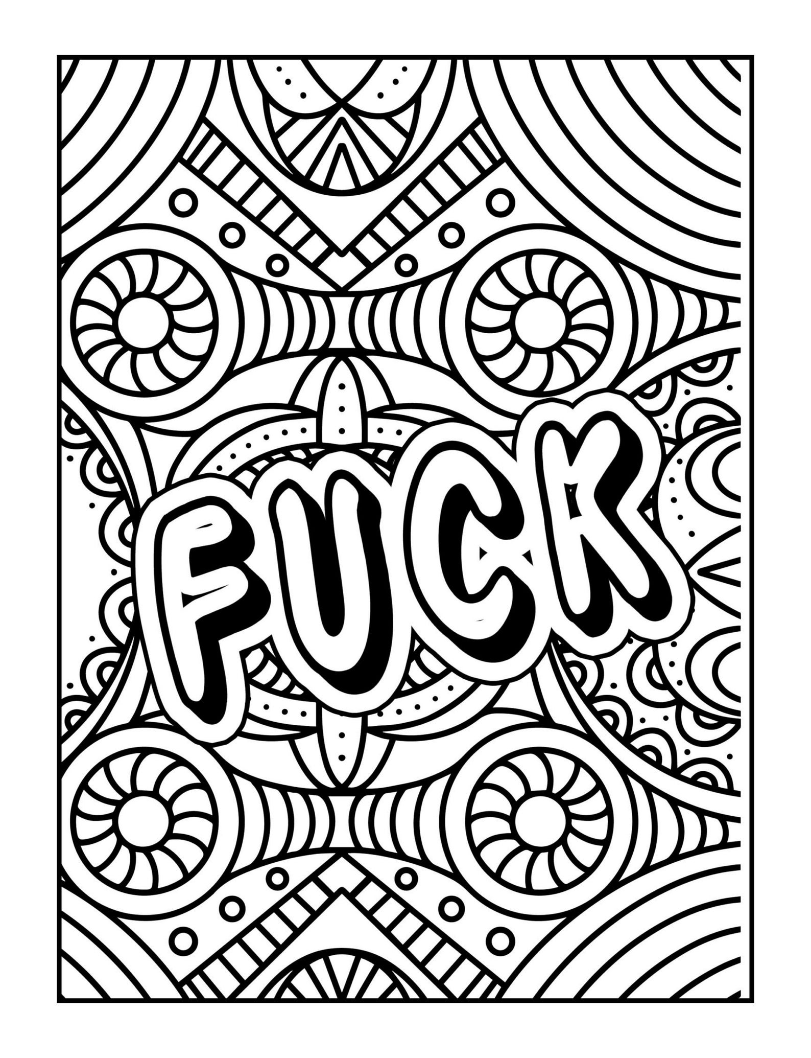 Swearing Adult Colouring Page Etsy