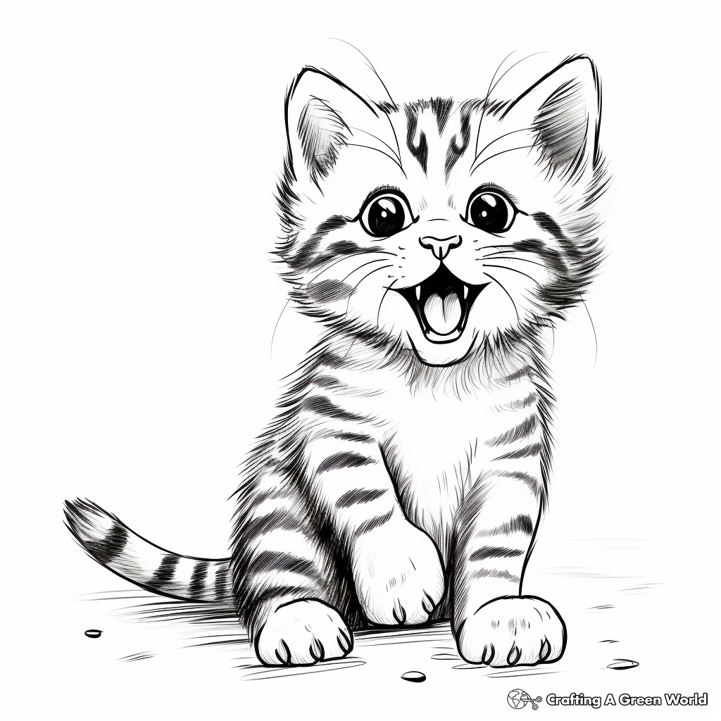 Tabby Cat Coloring Page