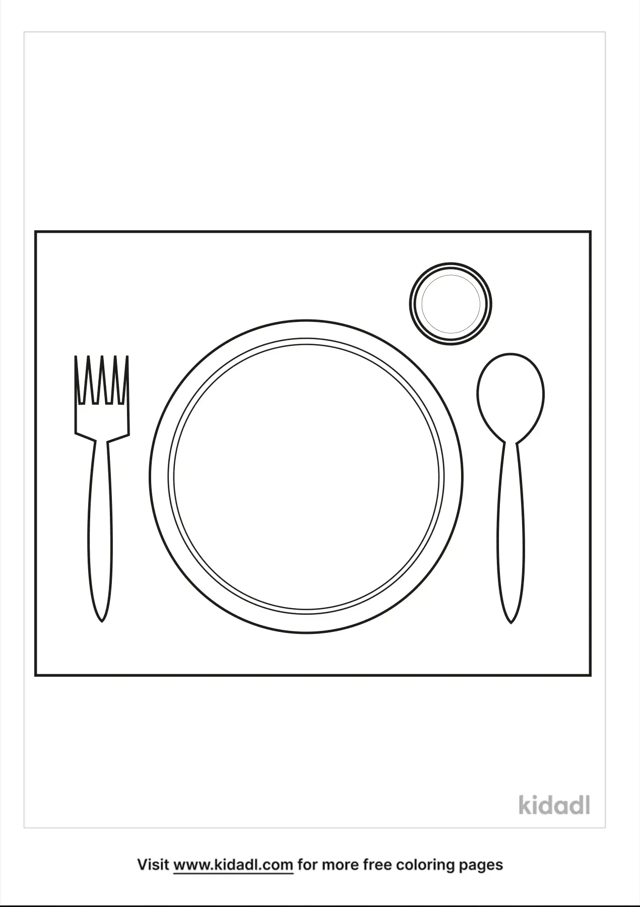 Table Setting Coloring Page