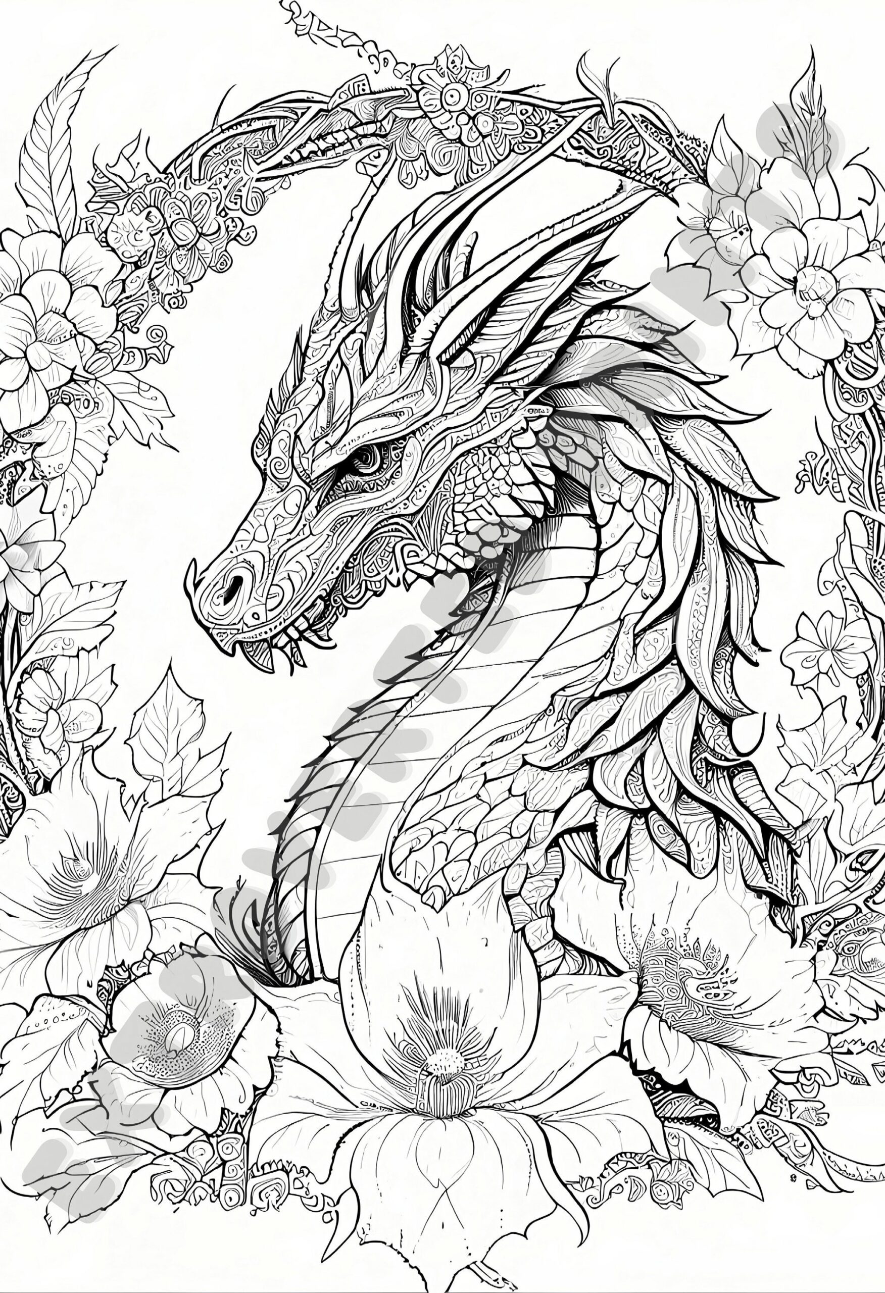 Targaryen Dragon Coloring Page For Kids And Adults Who Etsy