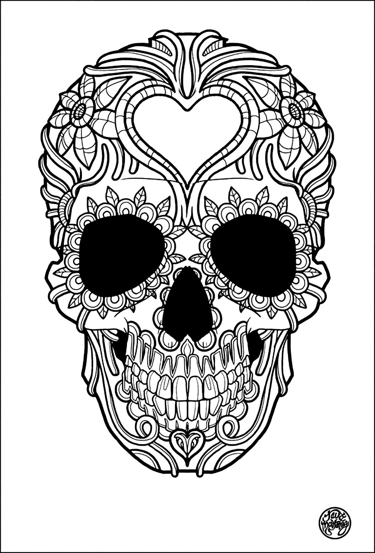 Tattoo Simple Skull Tattoo Tattoos Adult Coloring Pages Page 2
