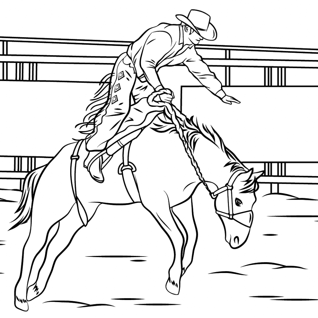 Team Roping Coloring Pages Printable Sketch Coloring Page
