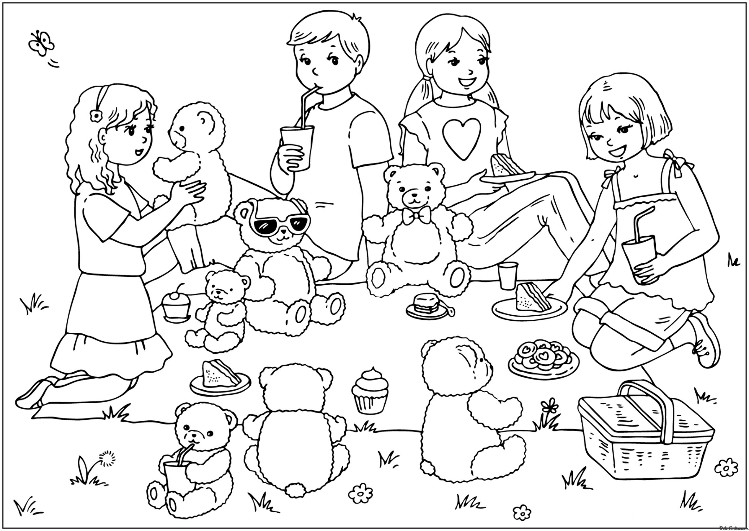 Teddy Bear Picnic Coloring Pages