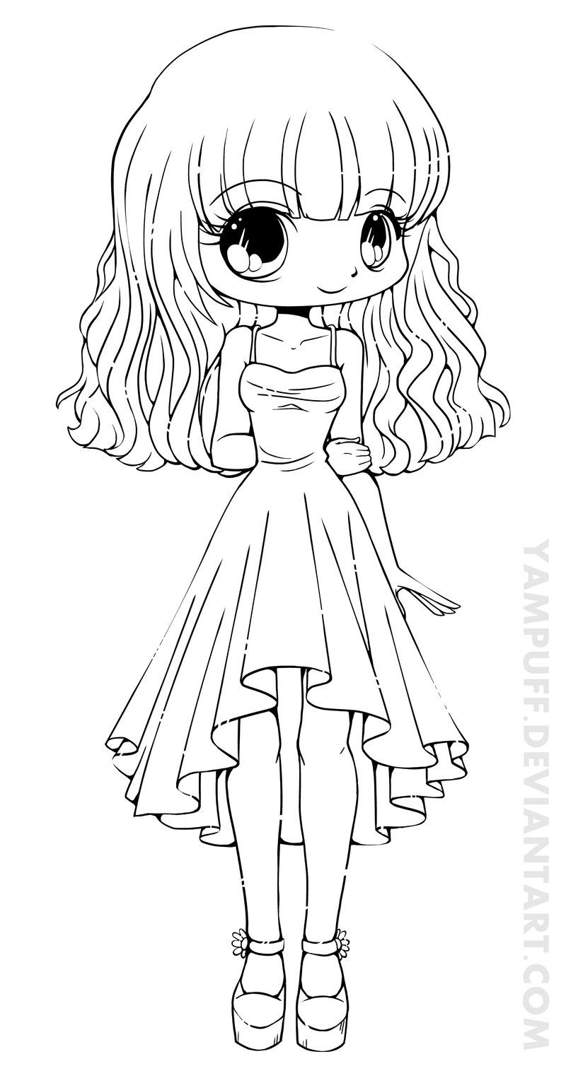 Teej Chibi Lineart Commission By YamPuff On DeviantART People Coloring Pages Chibi Coloring
