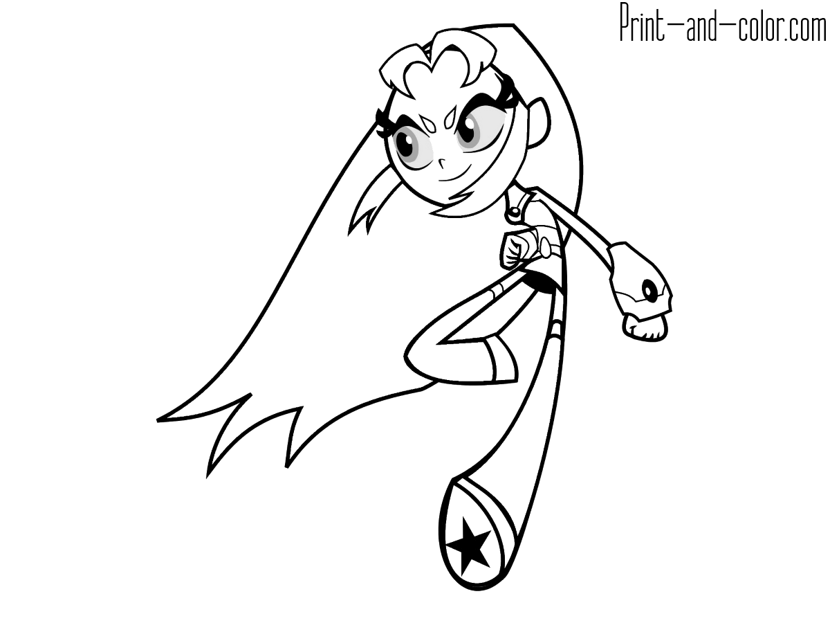 Teen Titans Go Starfire Coloring Pages Sketch Coloring Page