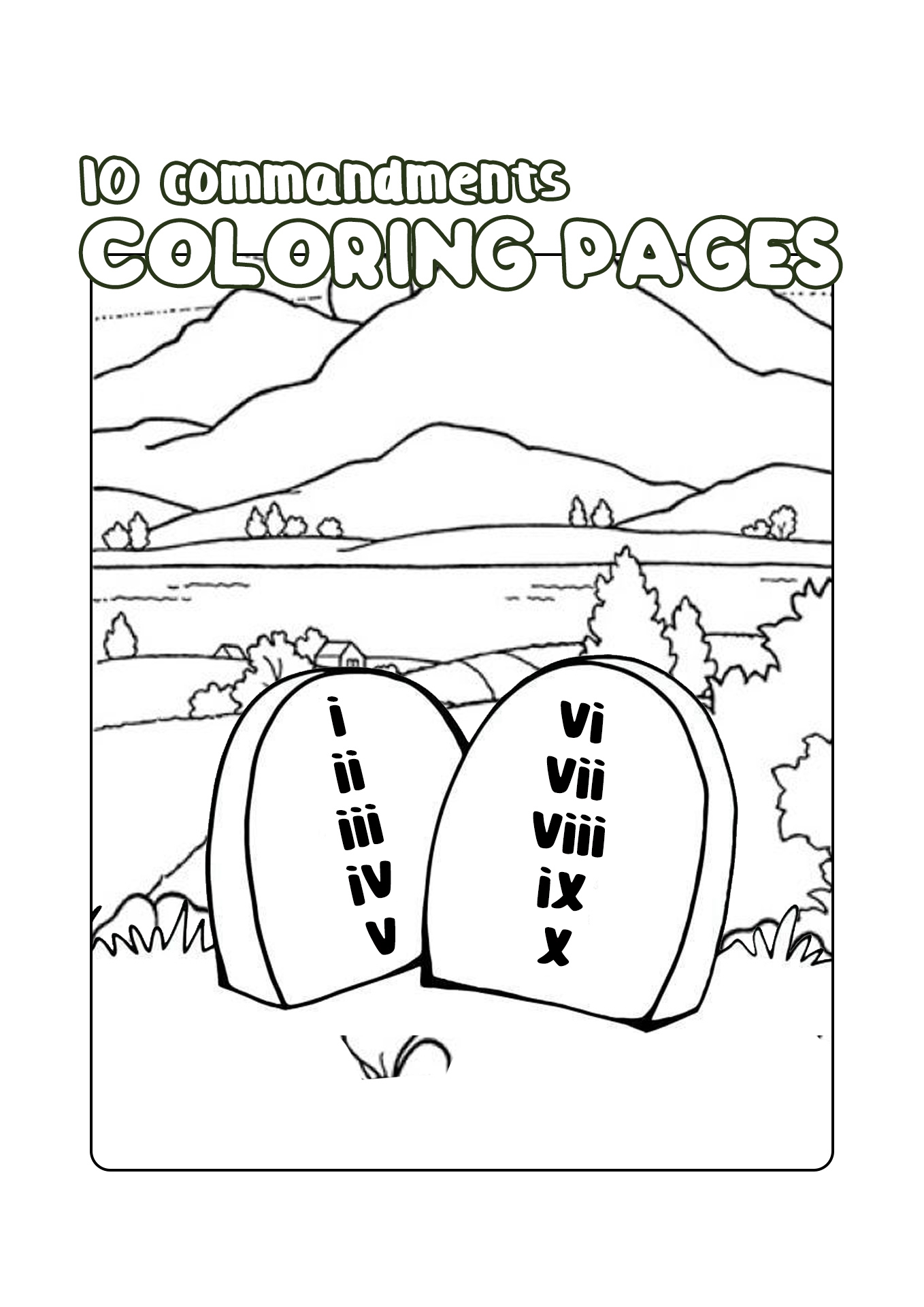 Ten Commandments Tablets Blank Coloring Pages Coloring Pages