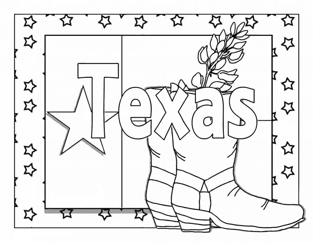 Texas Coloring Pages Texas Flag