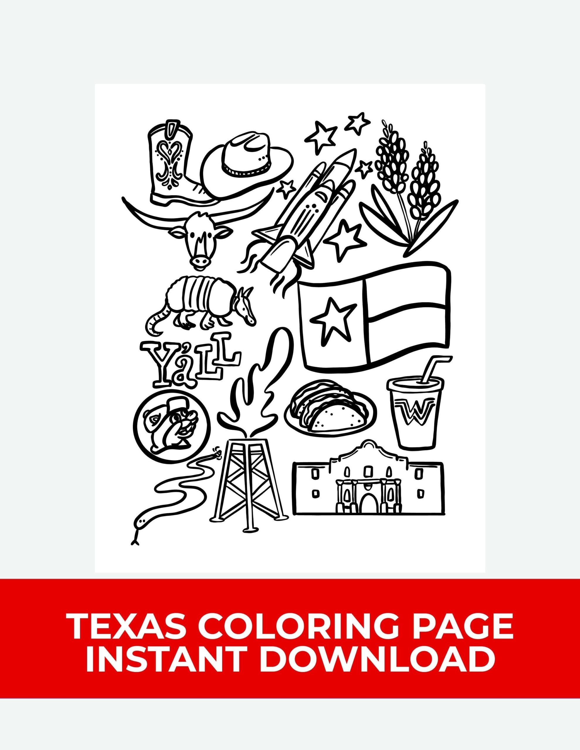 Texas Coloring Pages Texas Flag