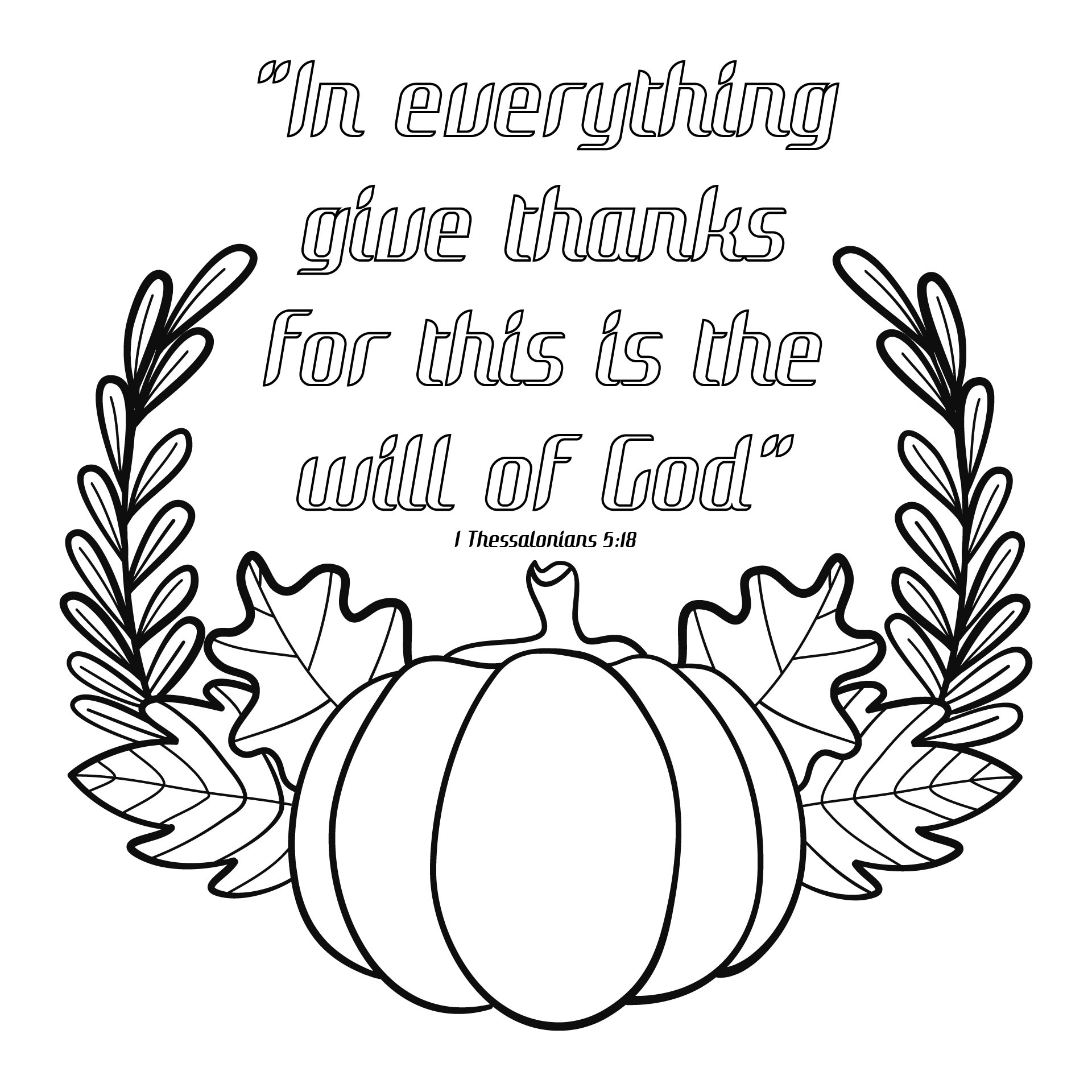 Thanksgiving Bible Verse Coloring Page