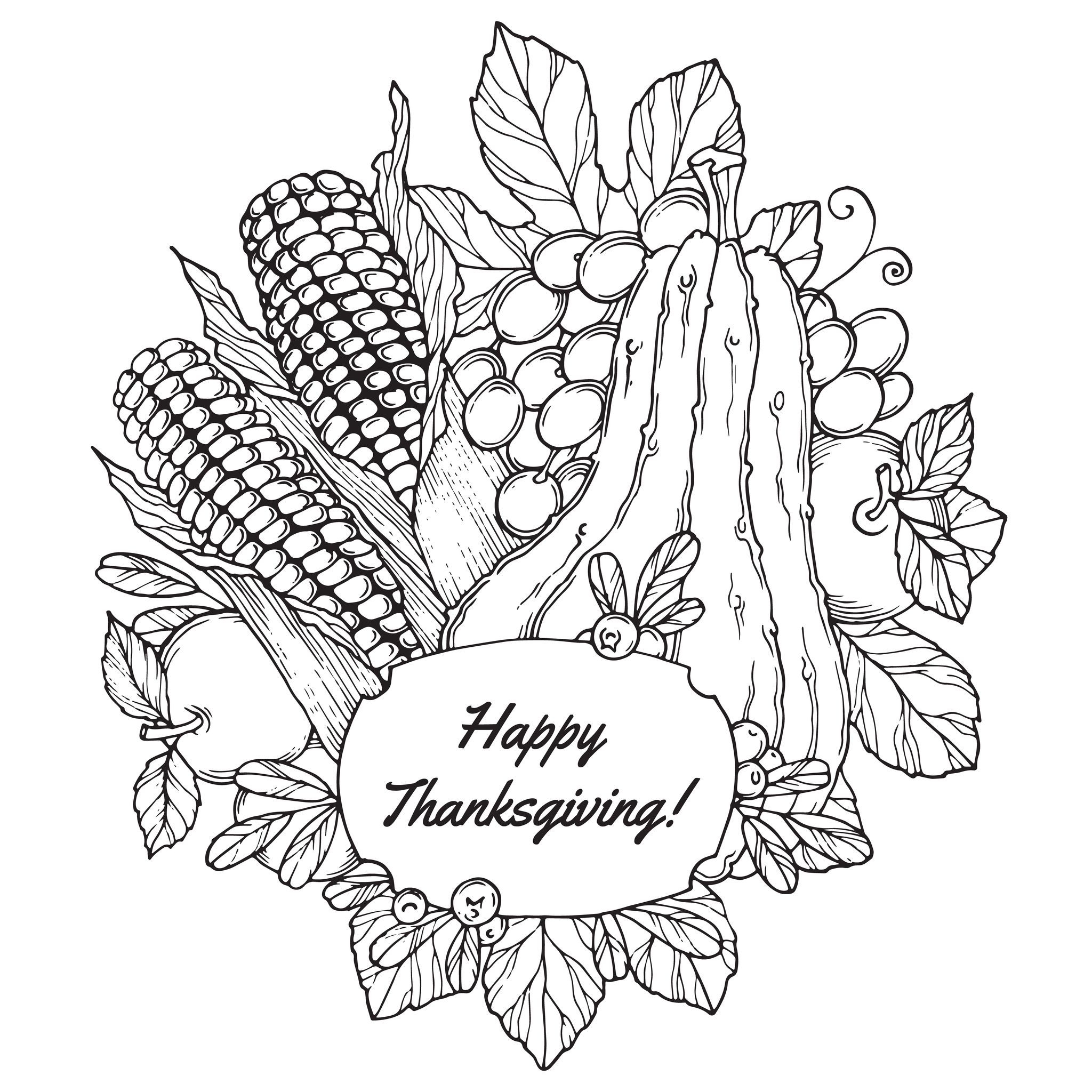 Thanksgiving Adult Coloring Pages