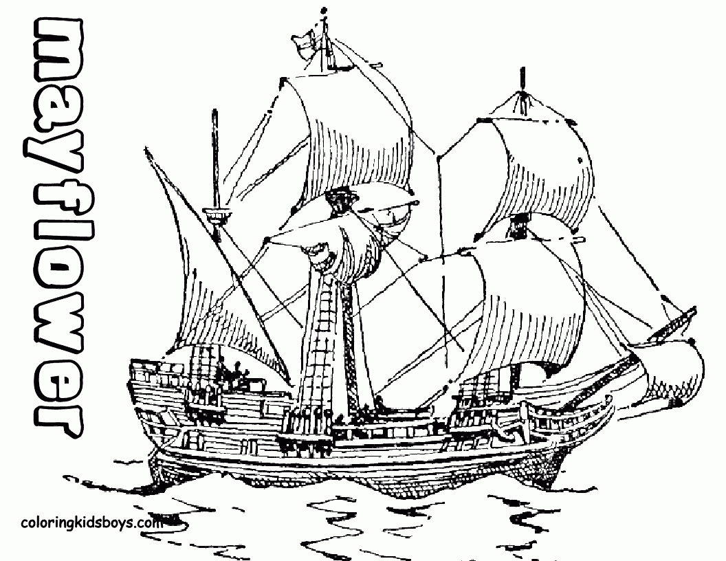 Thanksgiving Coloring Pages Mayflower Coloring Pages Thanksgiving Mayflower Ship Coloring