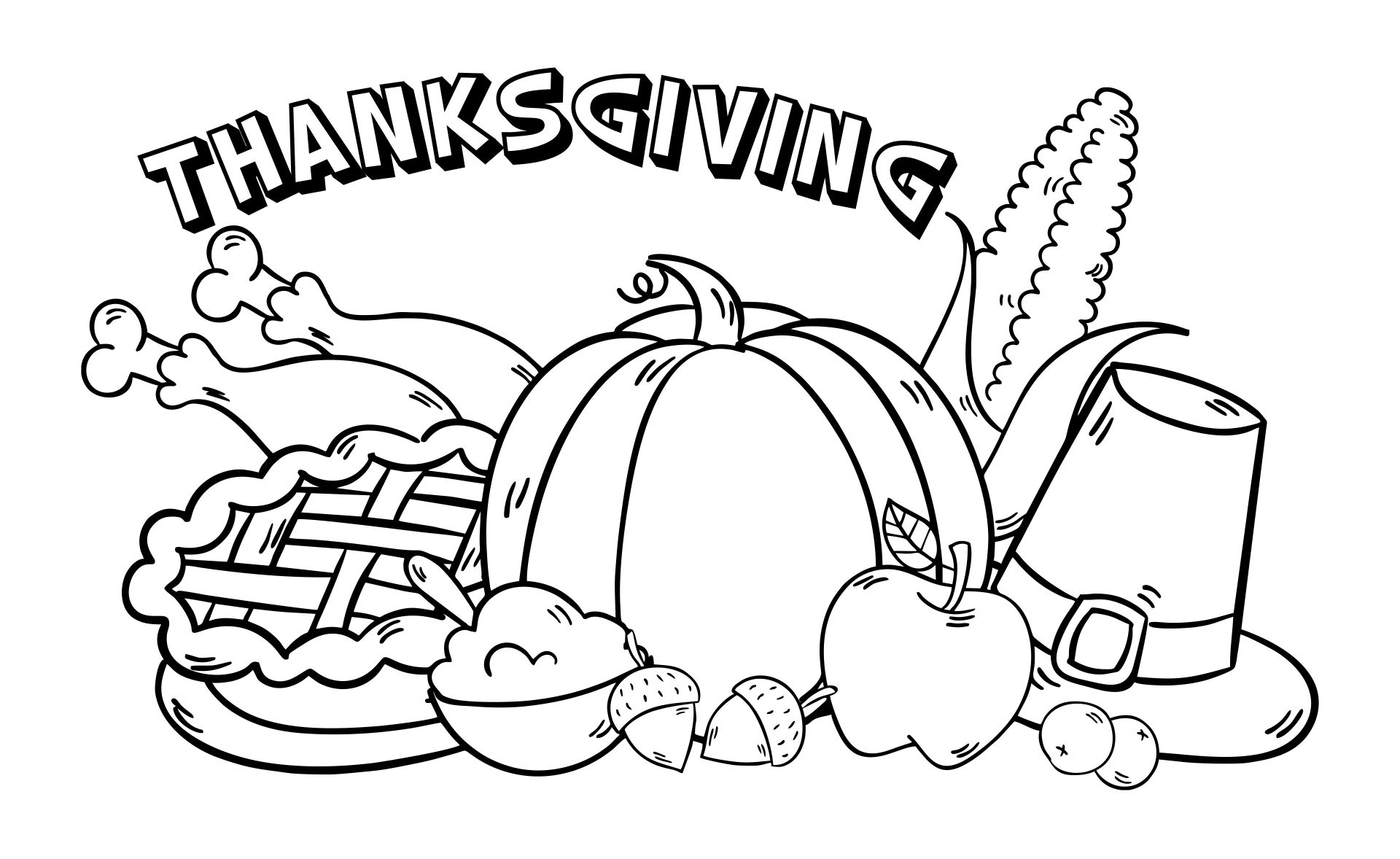 Thanksgiving Feast Coloring Pages