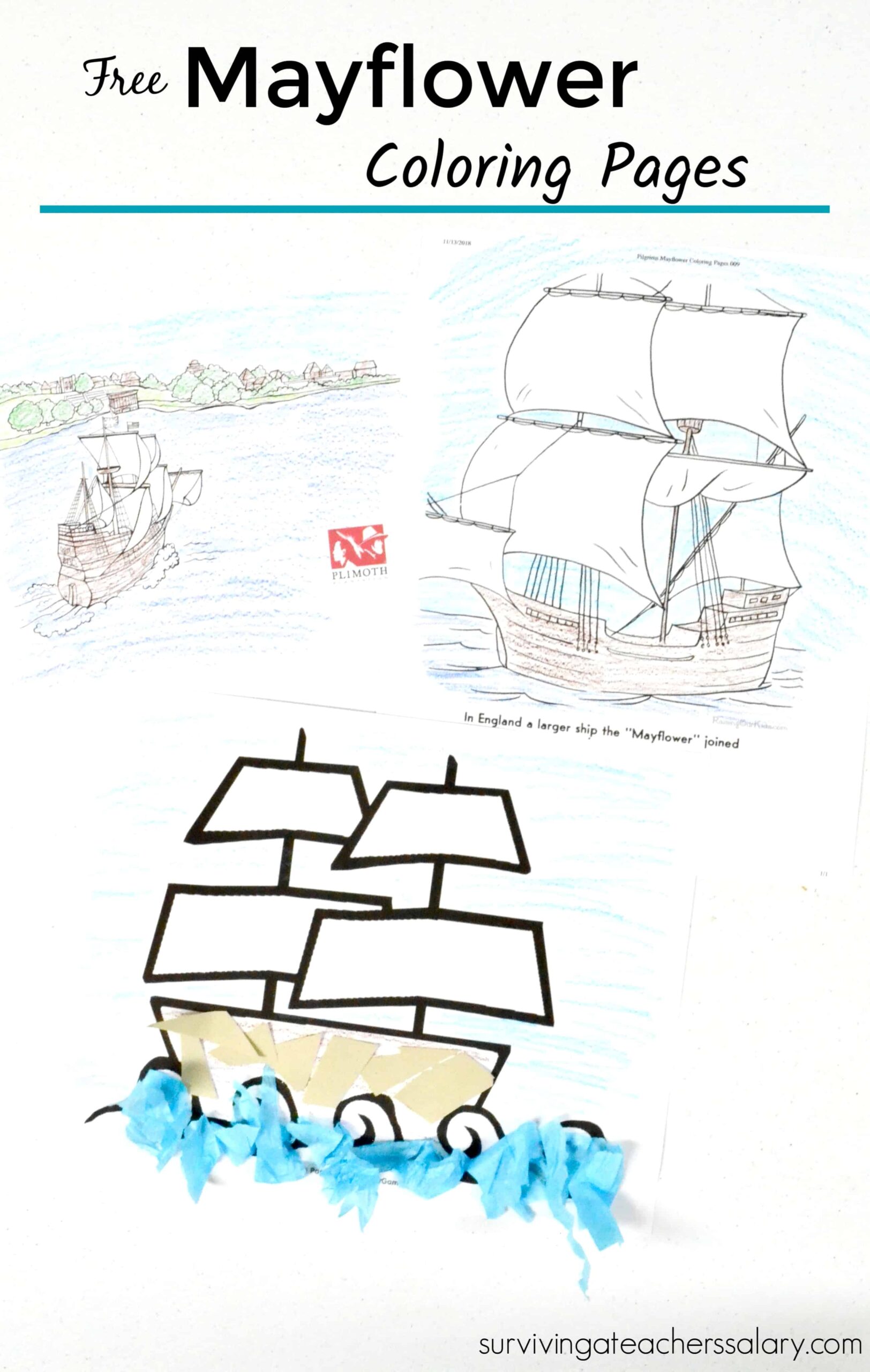 Thanksgiving Mayflower Coloring Pages