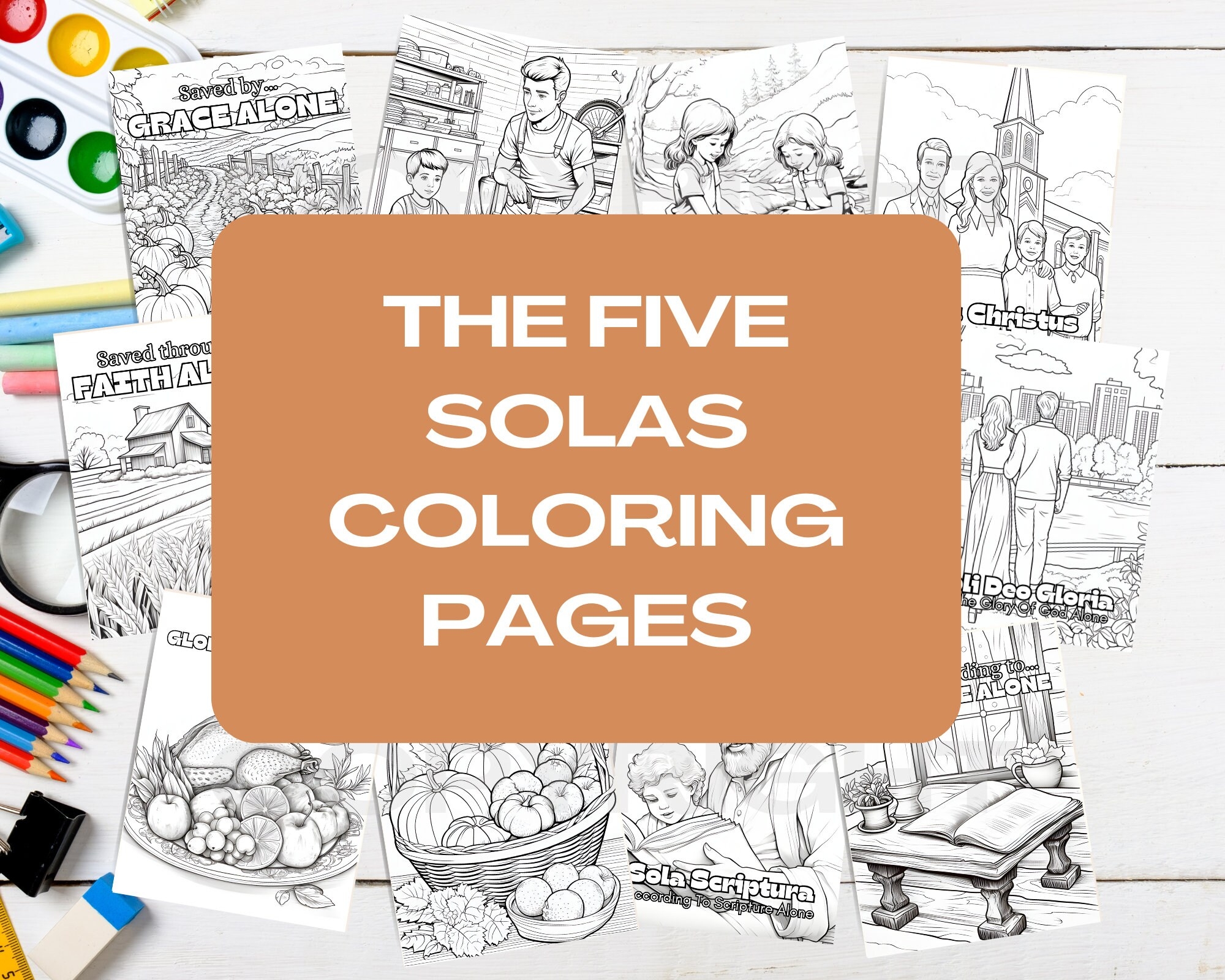 The 5 Solas Coloring Pages Kids Christian Coloring Pages Sunday School Coloring Sheet Kids