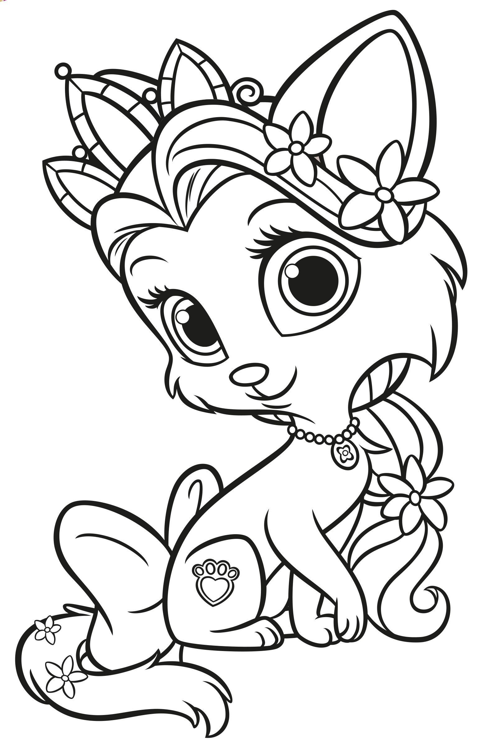 Princess Pets Coloring Pages
