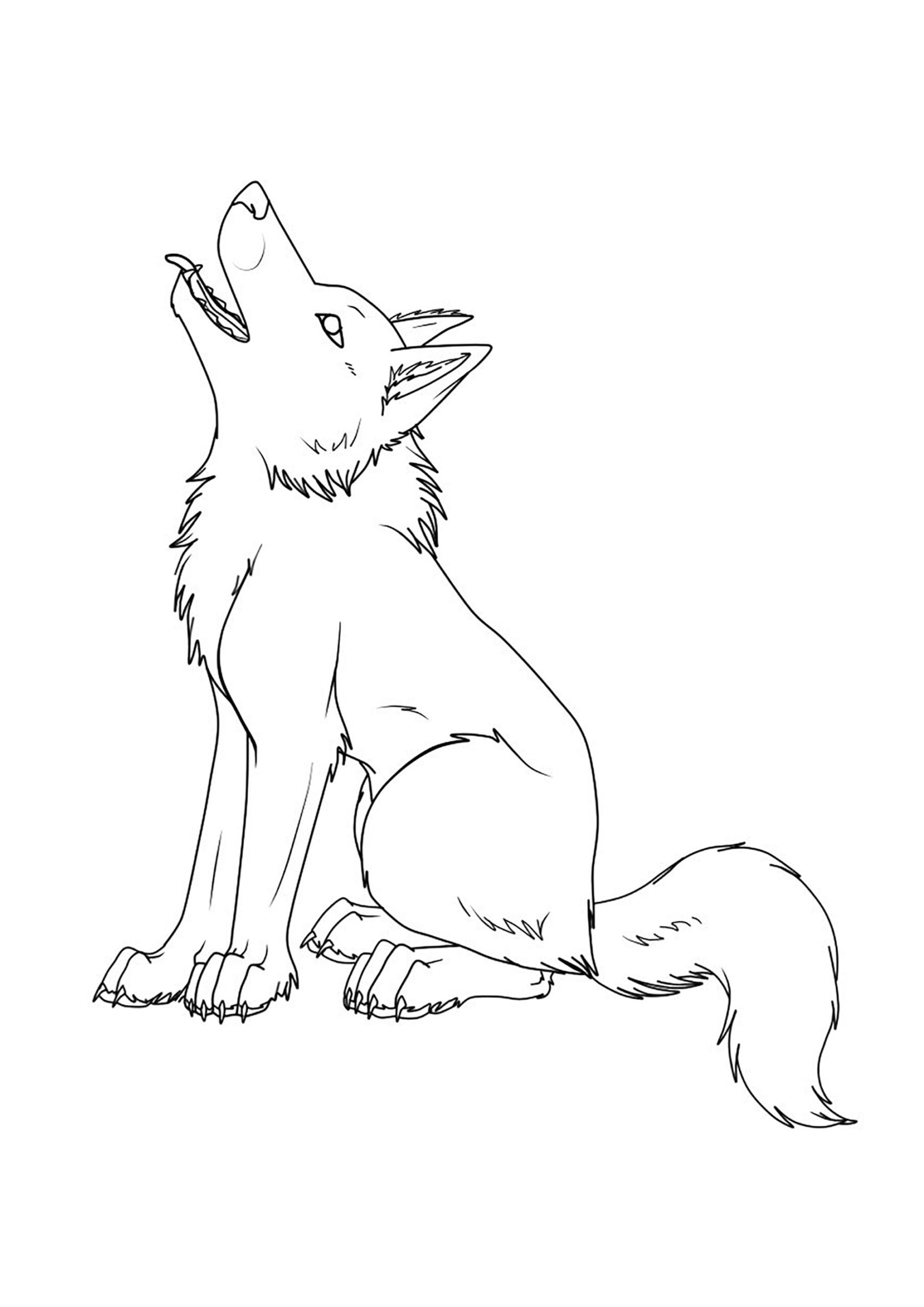 The Cry Of The Wolf Wolf Coloring Pages For Kids