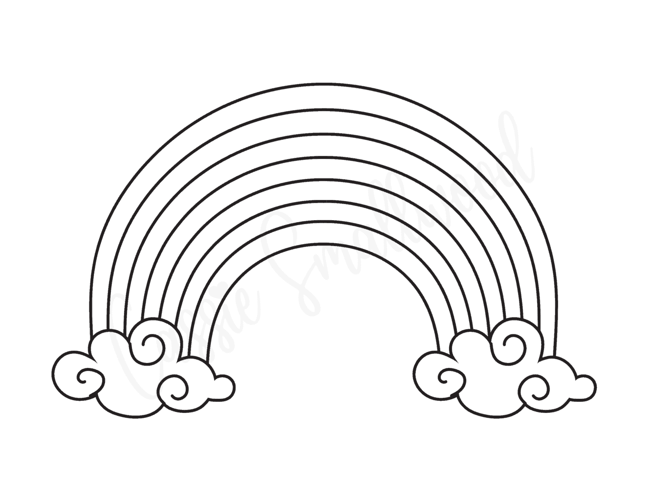 Cute Rainbow Coloring Page