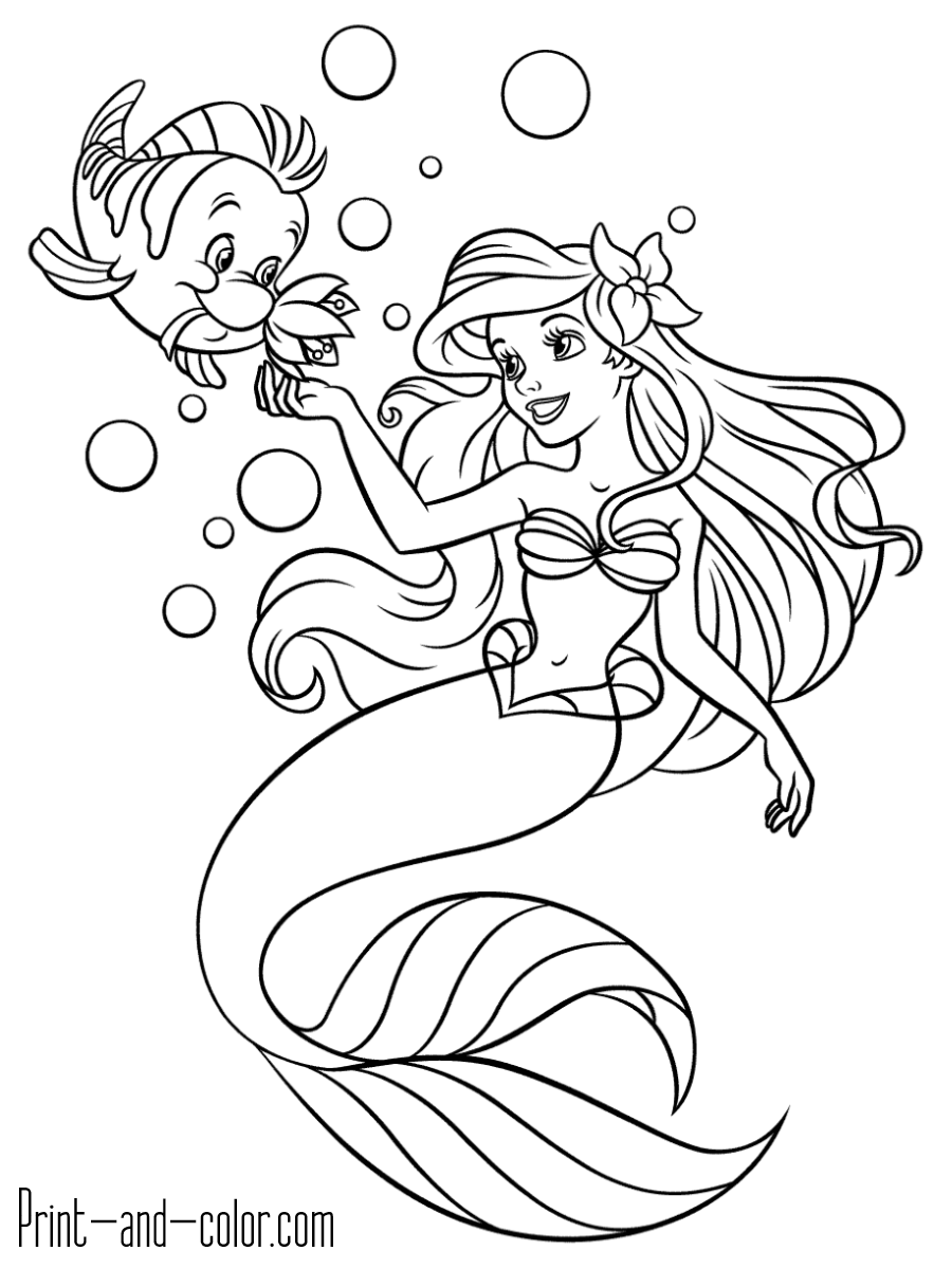 Ariel Mermaid Coloring Pages