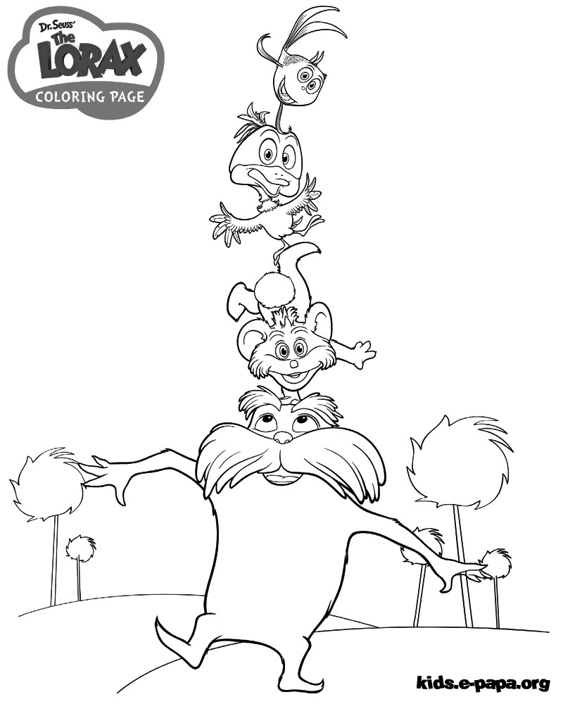 The Lorax Coloring And Sketch Drawing Pages