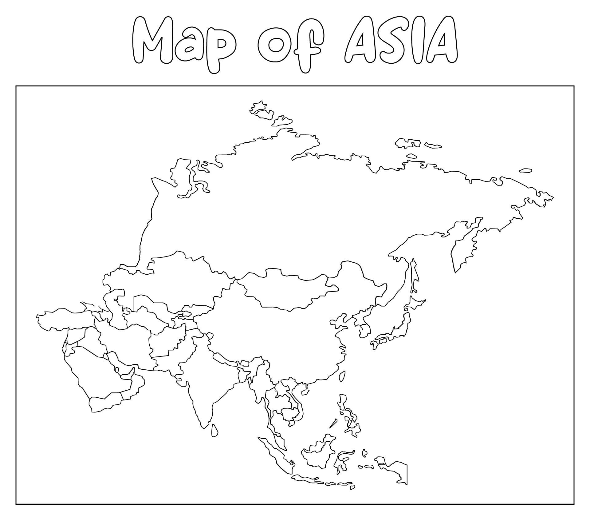 The Map Of Asia Coloring Page