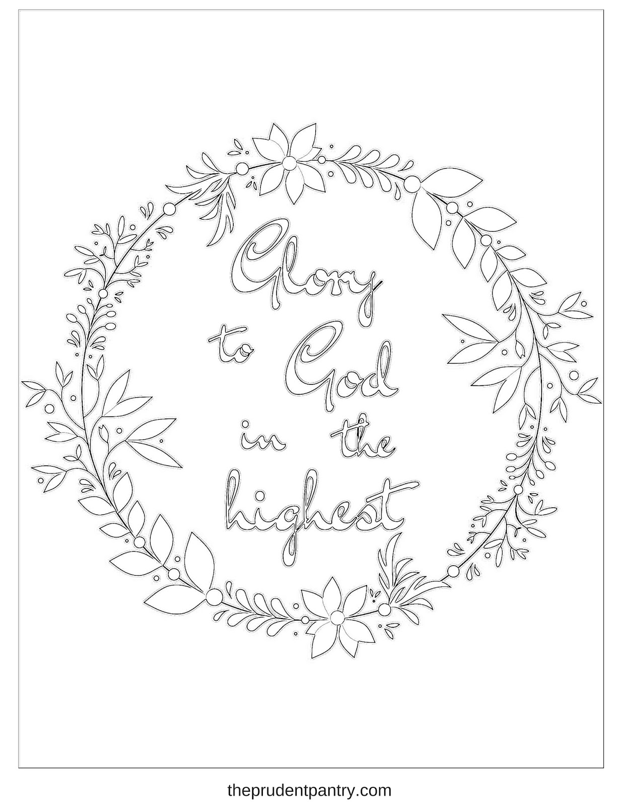 The Prudent Pantry Glory To God In The Highest Printable Coloring Page