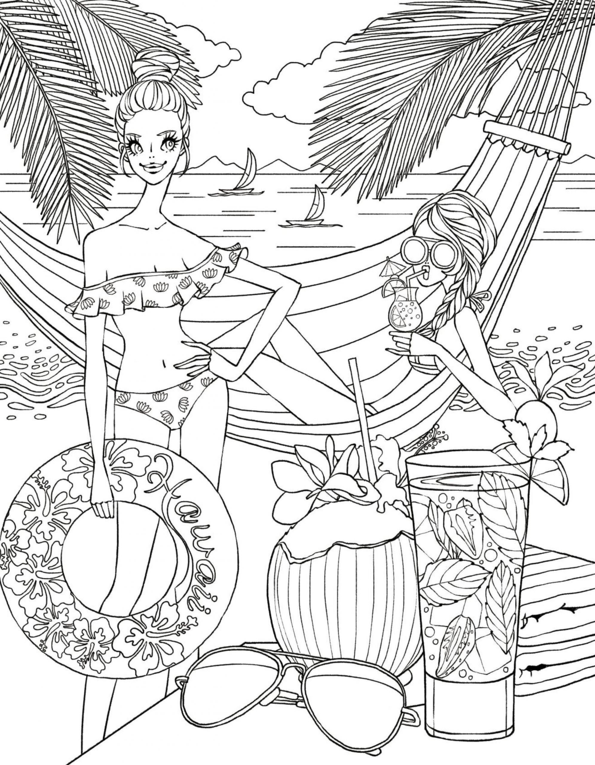 Beach Coloring Pages For Adults