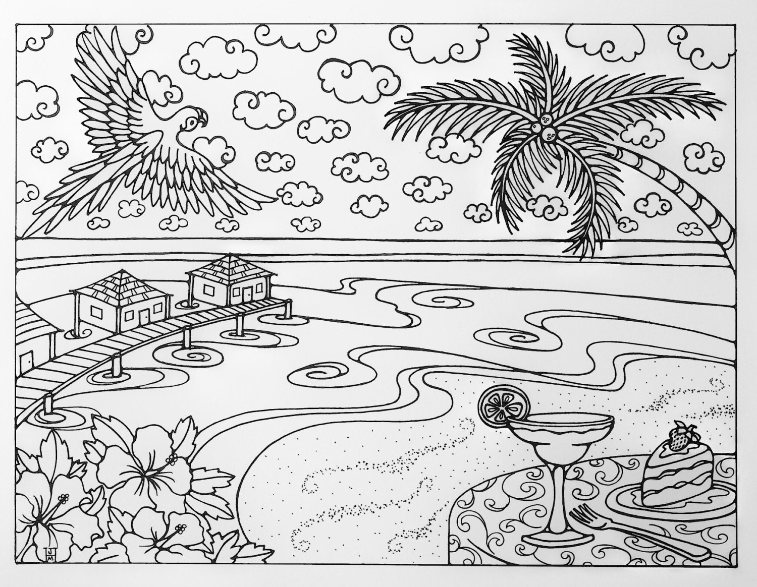 The Top 23 Ideas About Beach Coloring Pages For Adults Home Family Style And Art Ideas