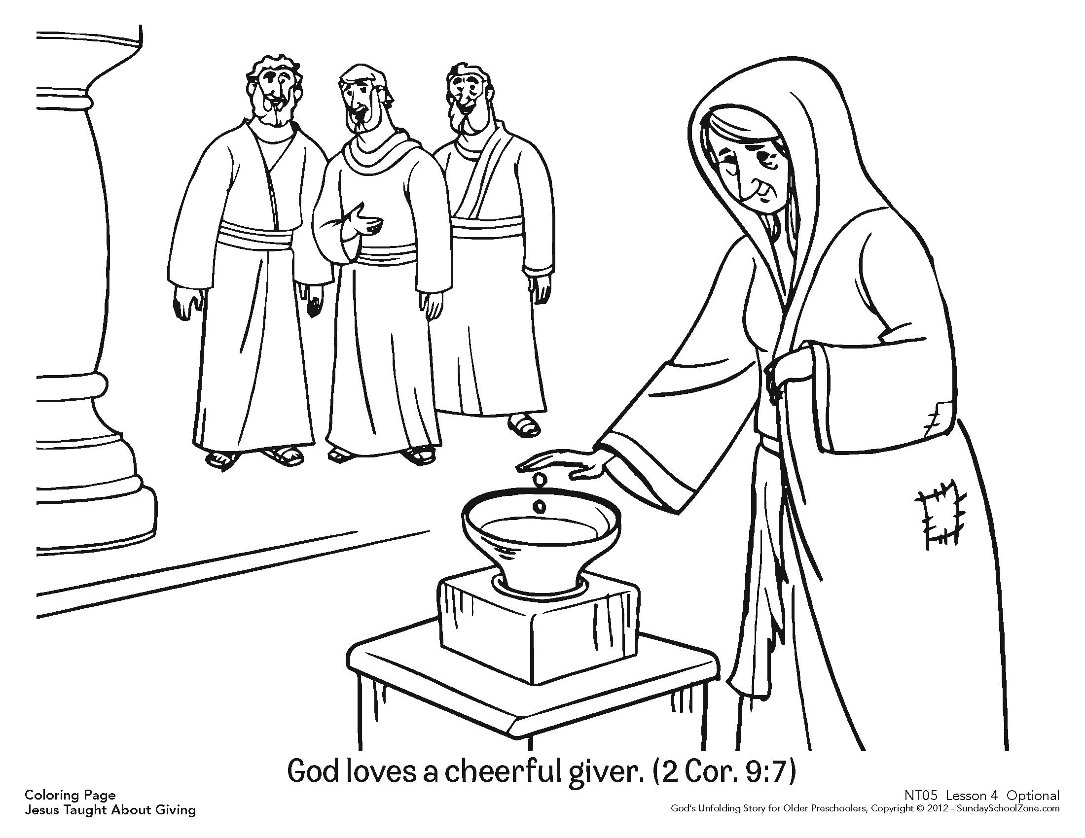 The Widow S Mite Coloring Page SundaySchoolist