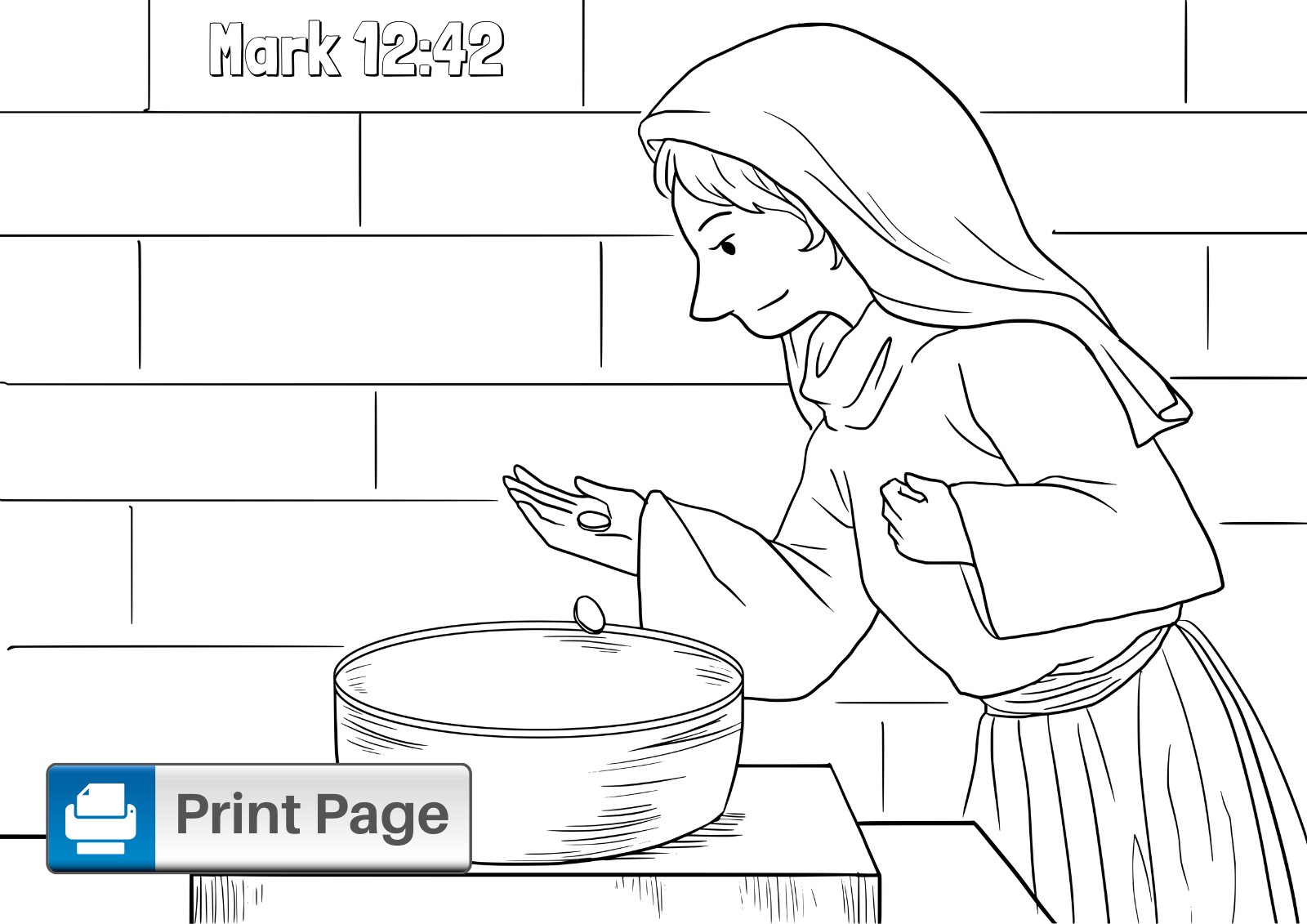 The Widow S Mite Offering Coloring Pages For Kids ConnectUS