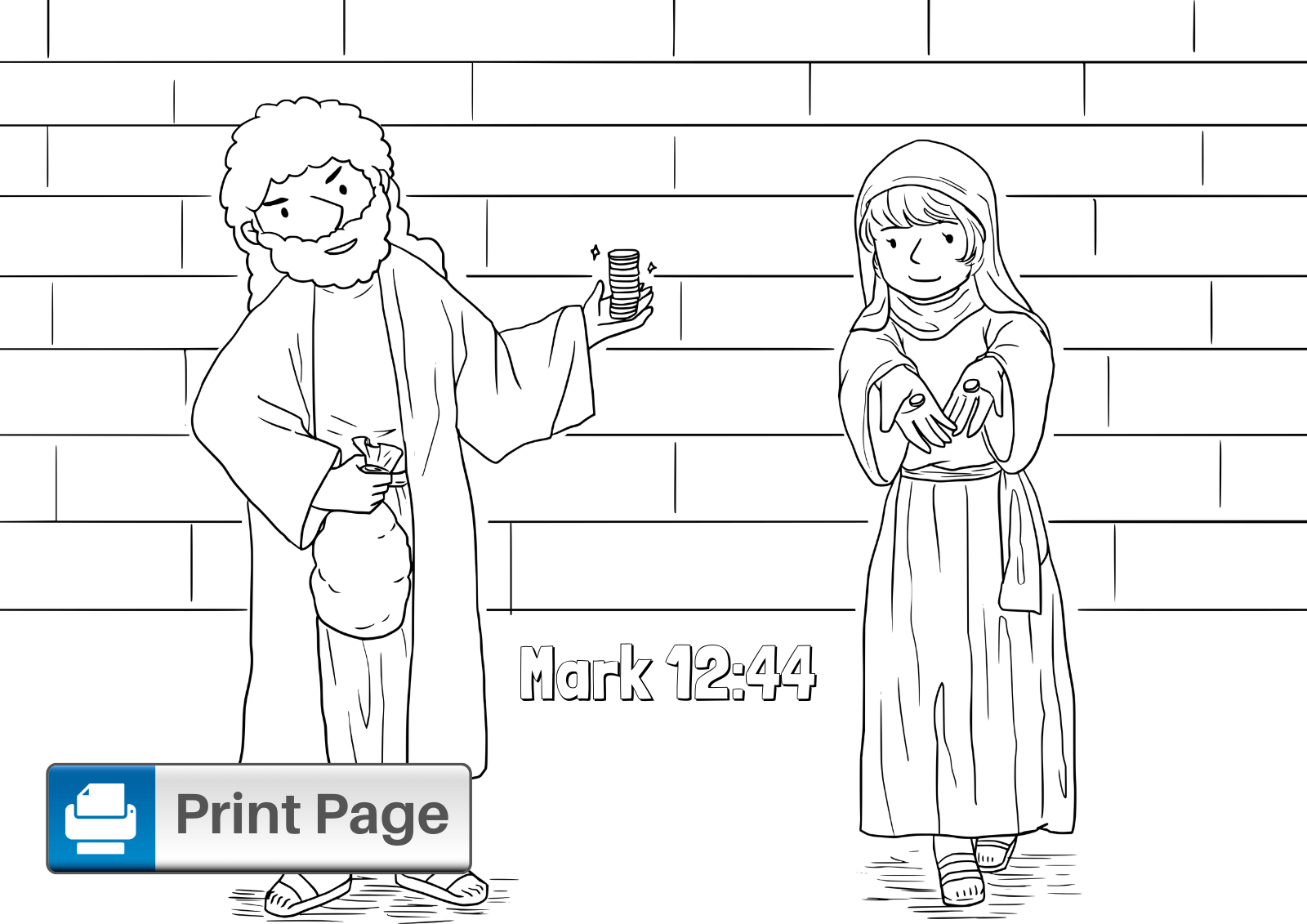 The Widow S Mite Offering Coloring Pages For Kids ConnectUS