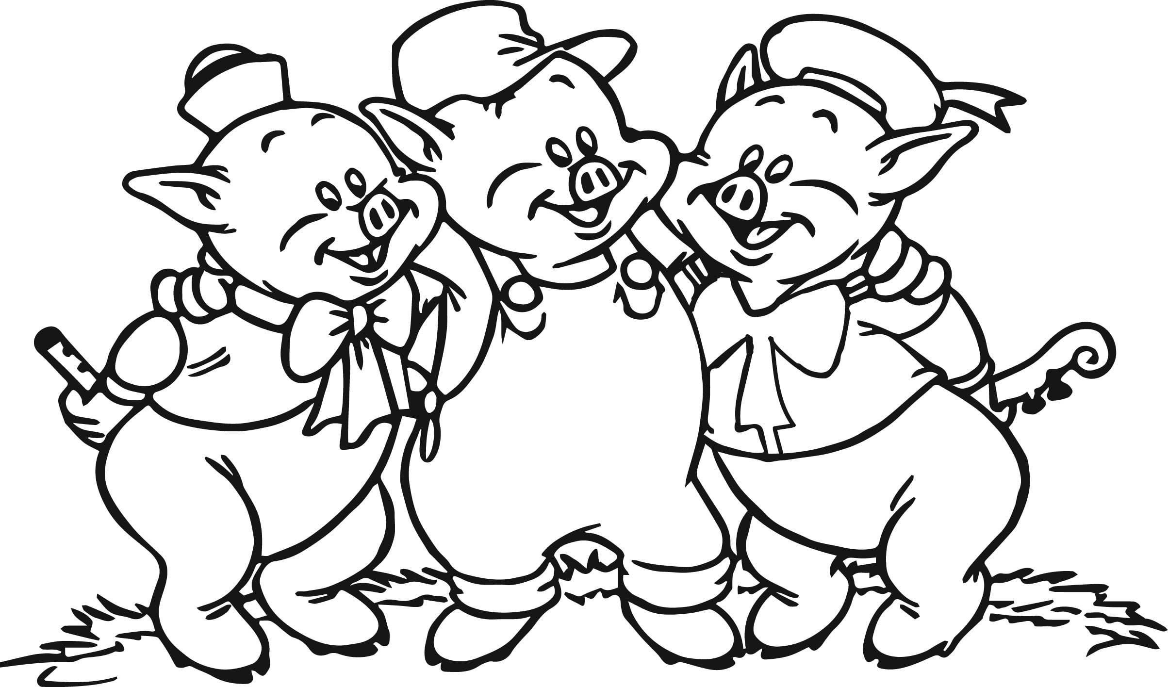 Three Little Pigs Free Colouring Pages