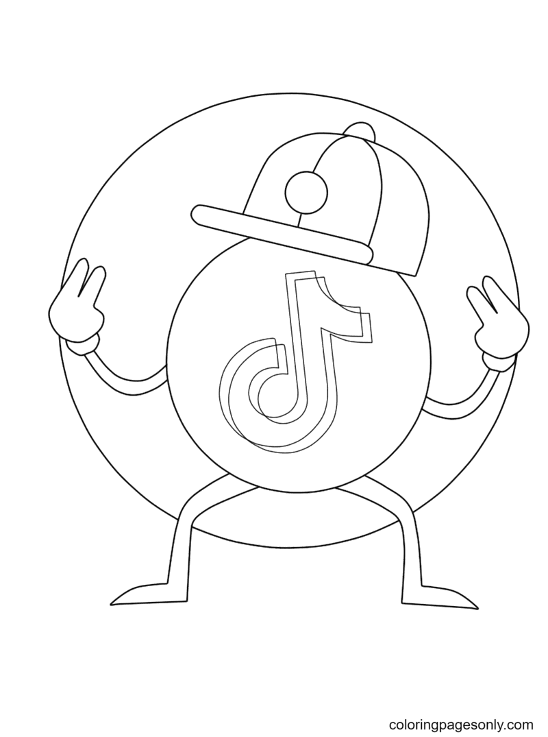 Tik Tok Logo Coloring Sheet
