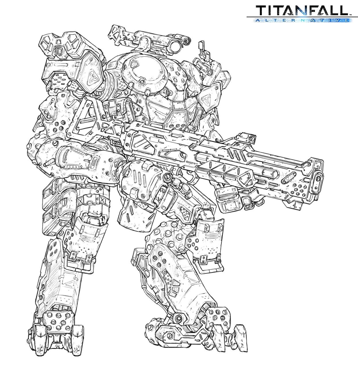 Titan From Titanfall Coloring Pages Sketch Coloring Page